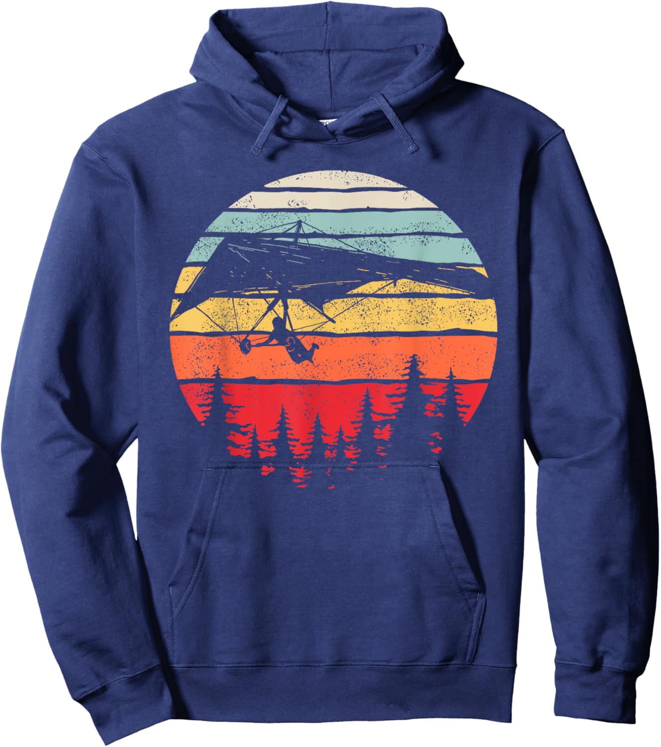 Vintage Retro Hang Gliding Shirt Hang Glider Gift Hoodie - Hoodie | Navy