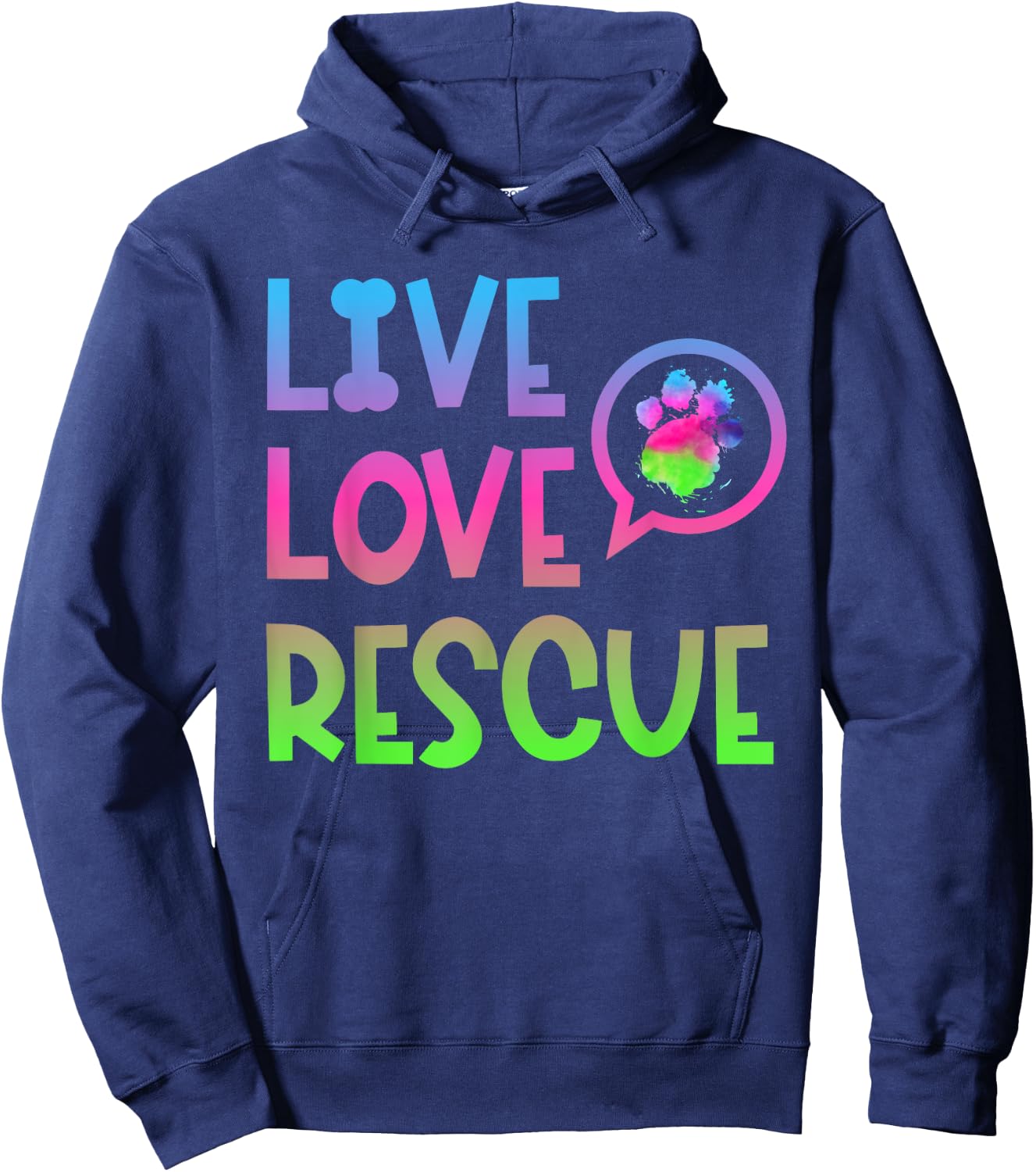 Live Love Rescue Animal Rights Animal Shelter Worker Hoodie - Hoodie | Navy