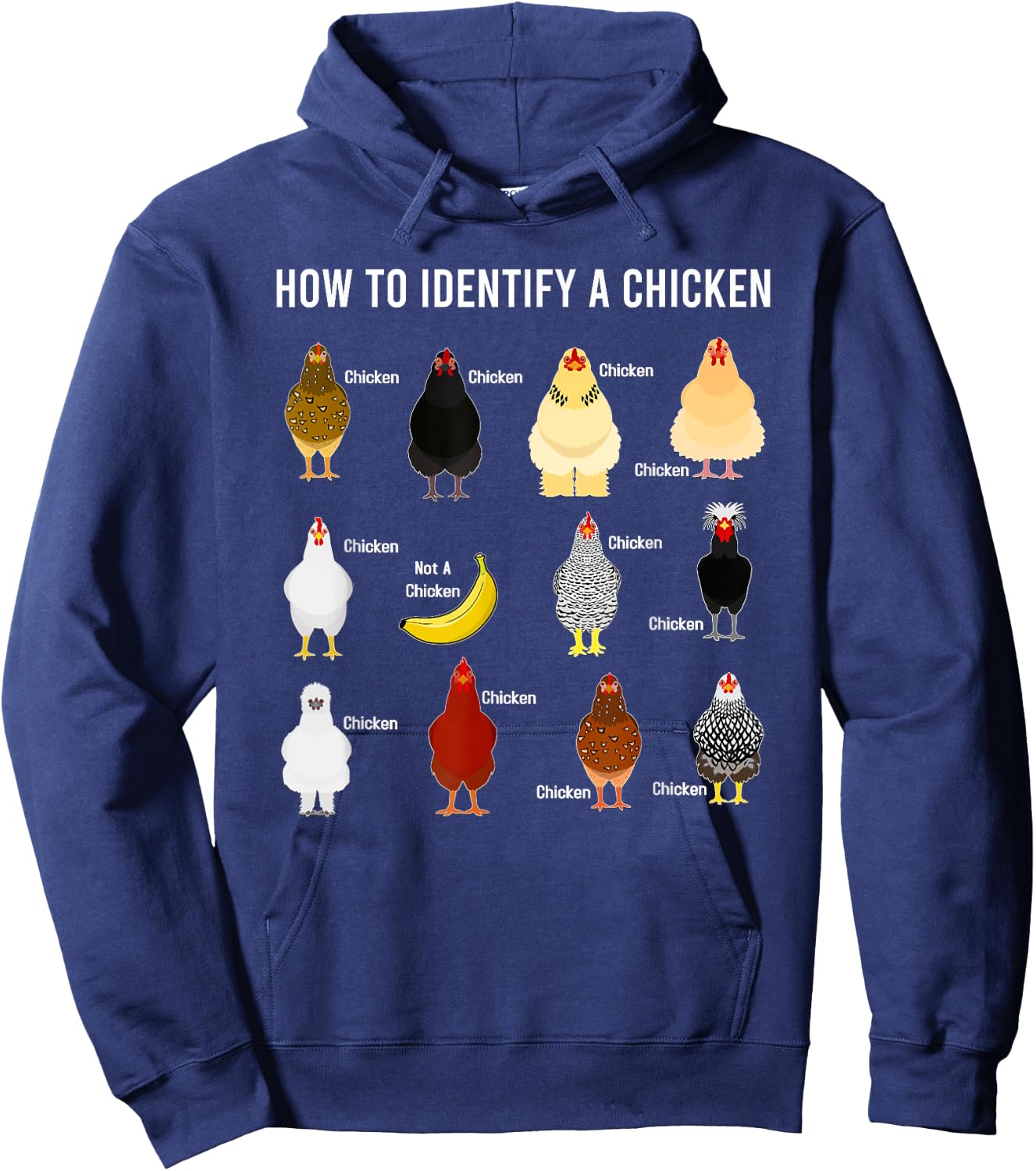 How To Identify A Chicken Funny Chicken Lover Hoodie - Hoodie | Navy