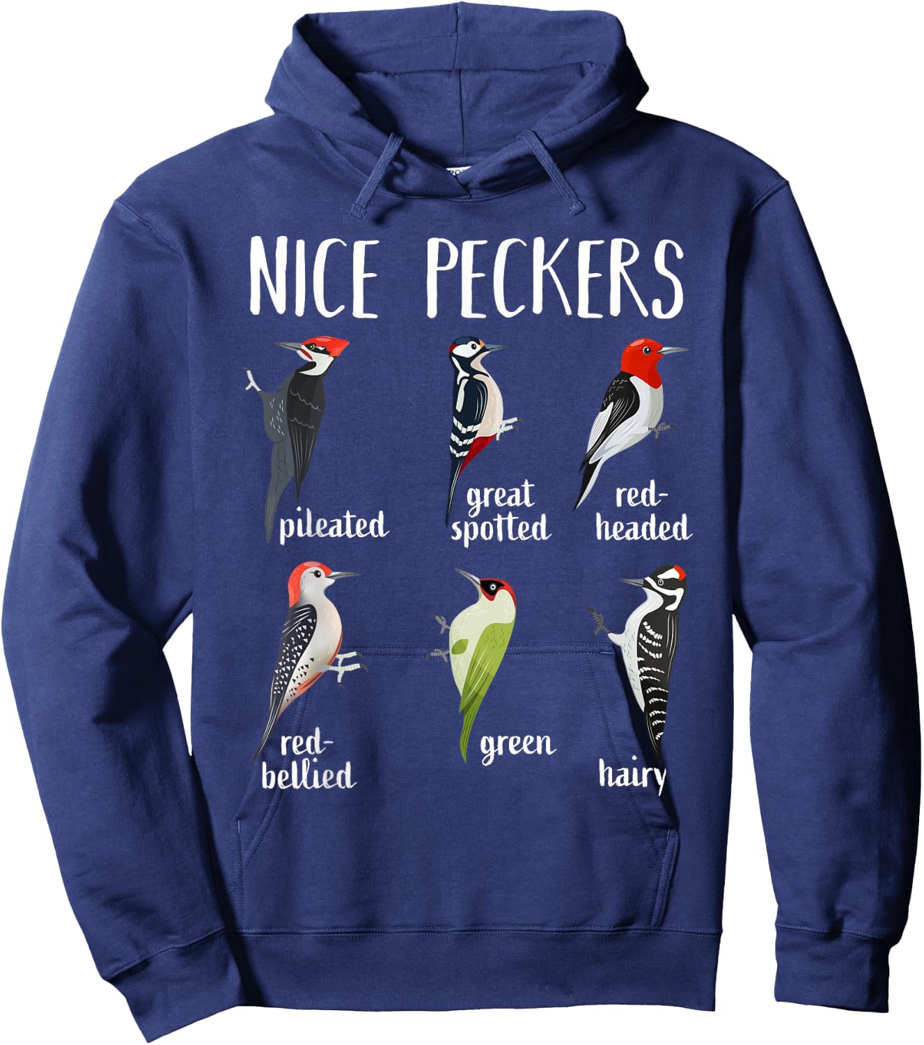 Woodpecker Nice Peckers Funny bird watching Birding Hoodie - Hoodie | Navy