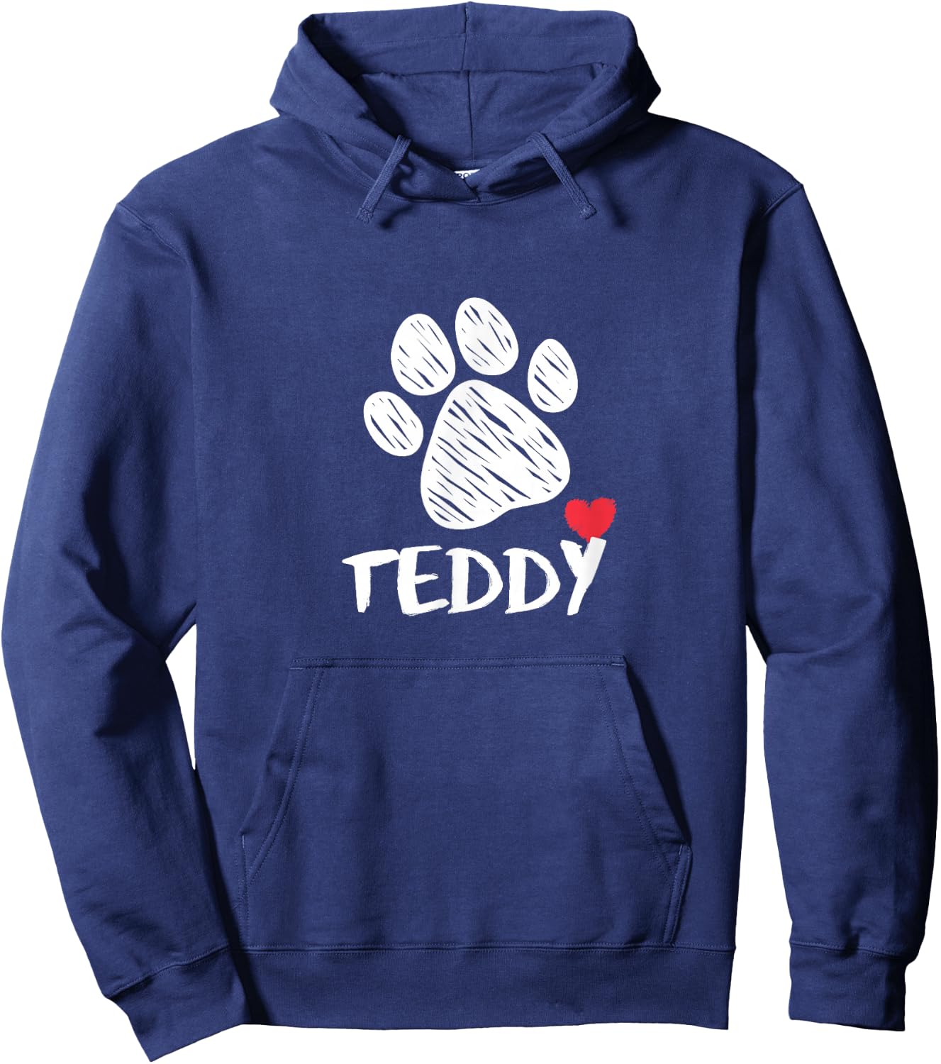 Teddy Dog Love I Love My Puppy Named Teddy for Dogs Teddy Hoodie - Hoodie | Navy