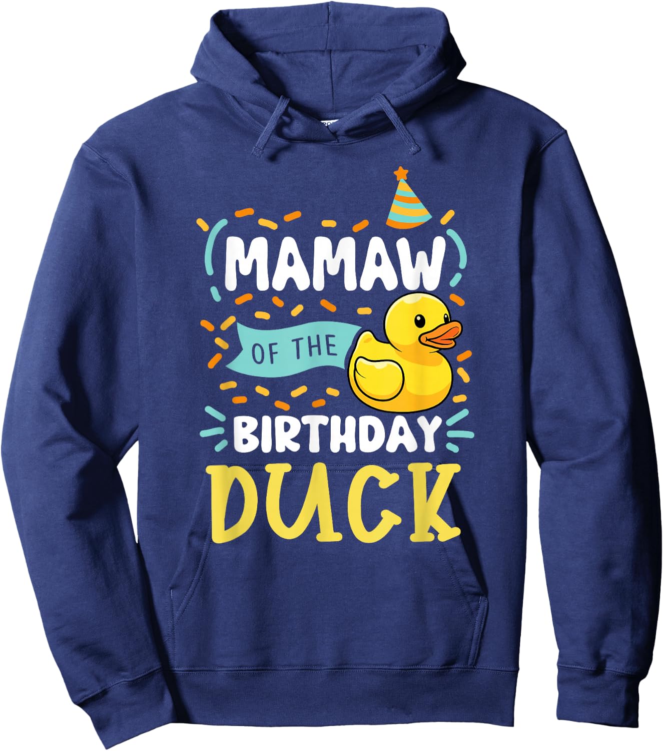 Mamaw of The Birthday Duck Boy Rubber Duck Bday Family Hoodie - Hoodie | Navy