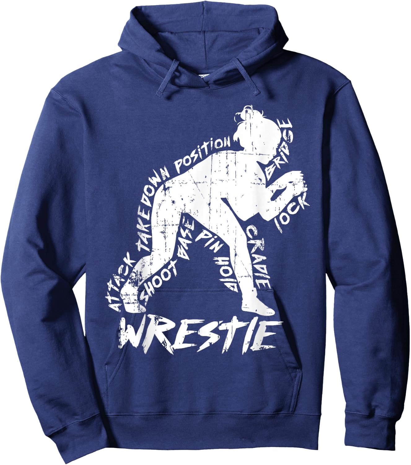 High School Wrestling Mom Dad Gift Girls Wrestling Hoodie - Hoodie | Navy