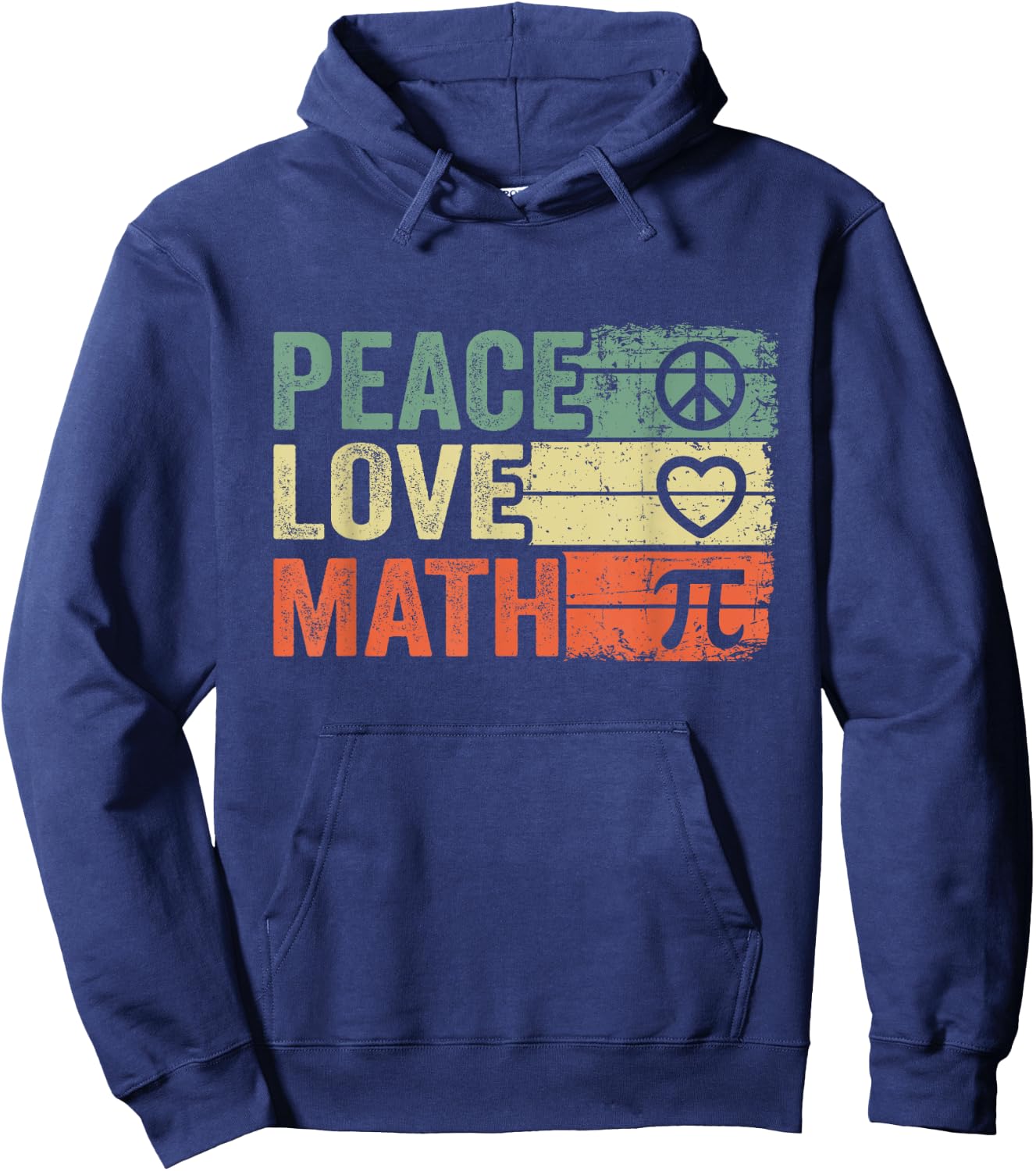 Peace Love Math Vintage Math Nerd Retro Funny Math Teacher Women Hoodie - Hoodie | Navy