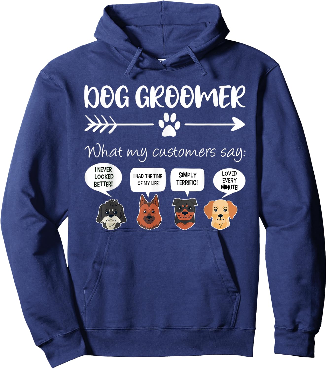 Dog Groomer Shirt Funny Dog Grooming Gift Dog Salon Women Girls Kids Hoodie - Hoodie | Navy