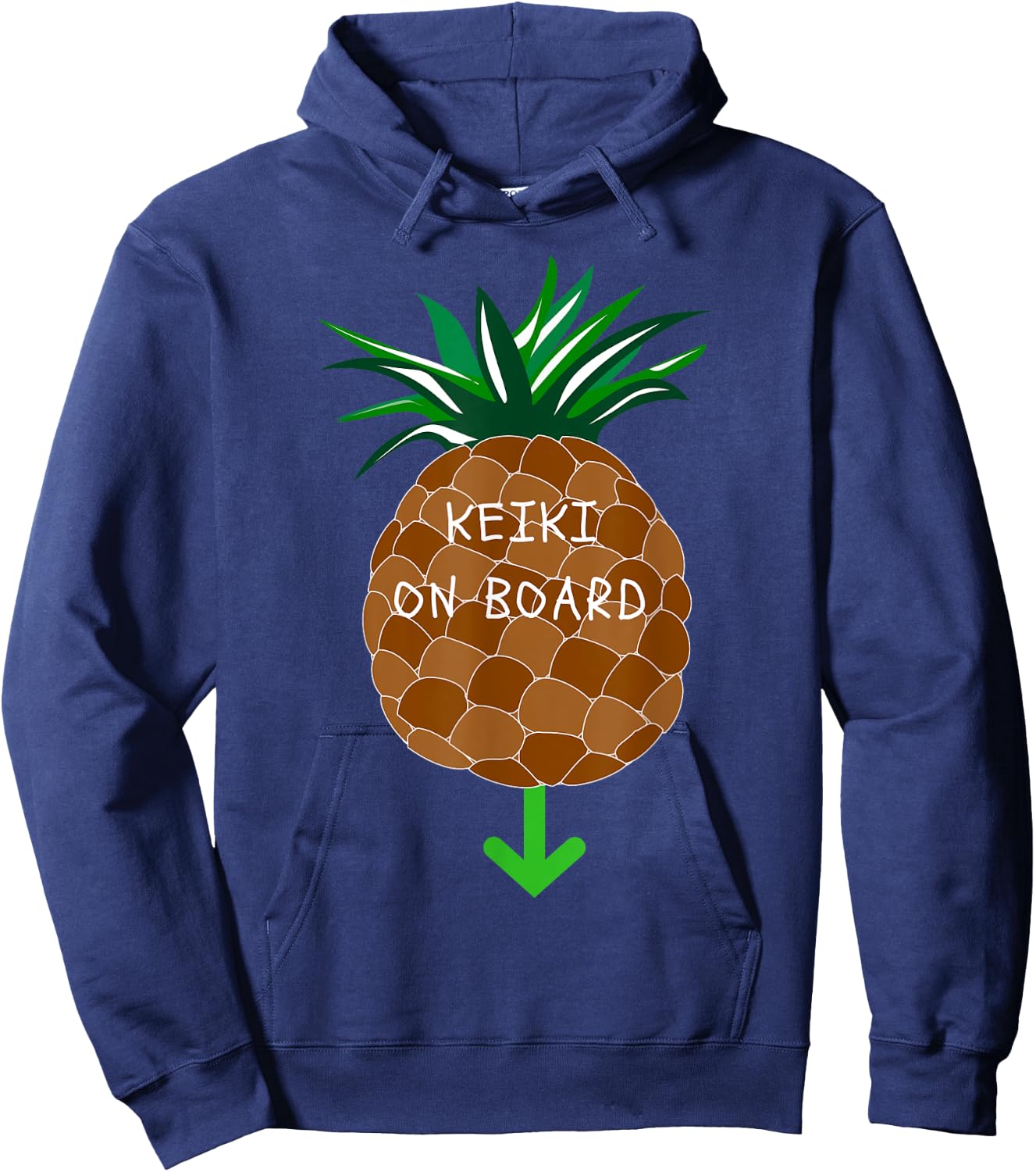 Keiki on Board Pineapple Hawaii Hawaiian Pregnancy Ohana Hoodie - Hoodie | Navy