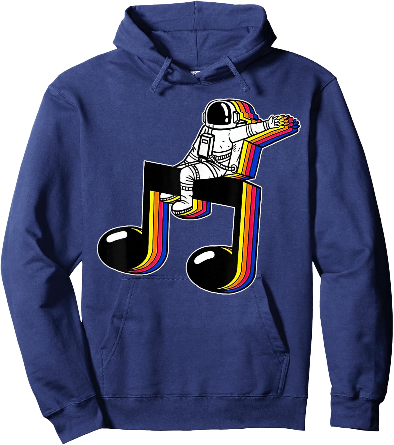 Vintage Astronaut On Music Note Space Teacher Music Lover Hoodie - Hoodie | Navy