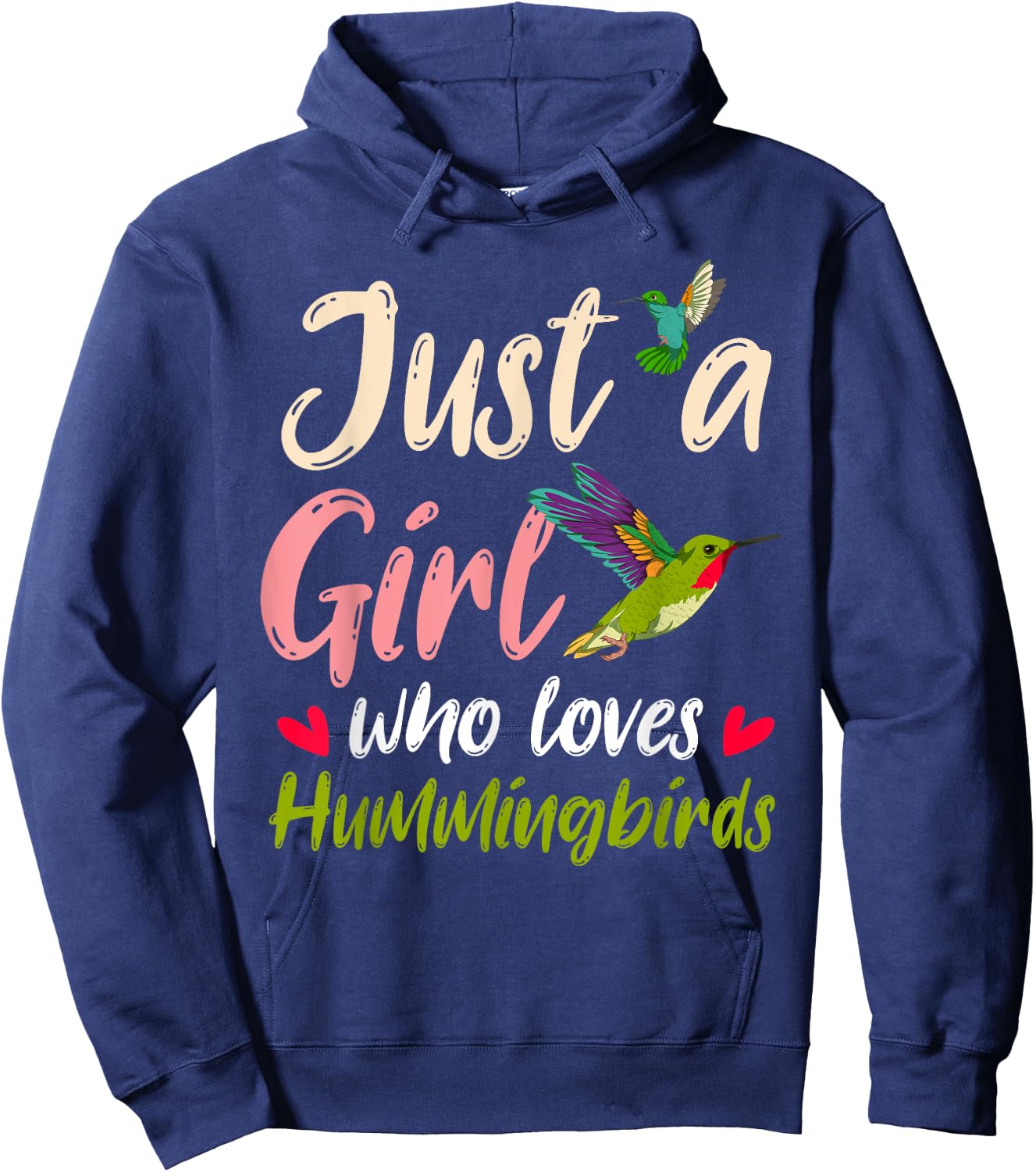 Just A Girl Who Loves Hummingbirds Bird Women Hummingbird Hoodie - Hoodie | Navy