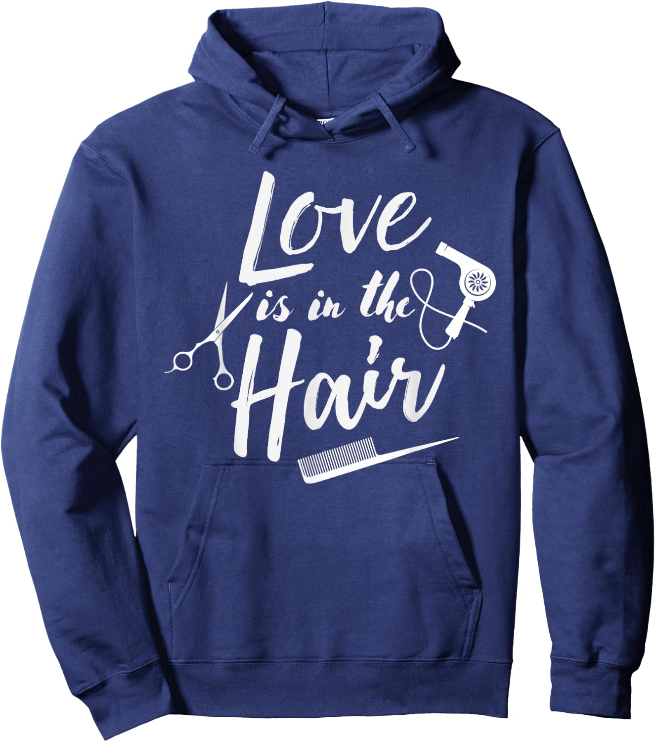 Love is in the Hair - Hairstylist, Hairdresser, Beautician Hoodie - Hoodie | Navy