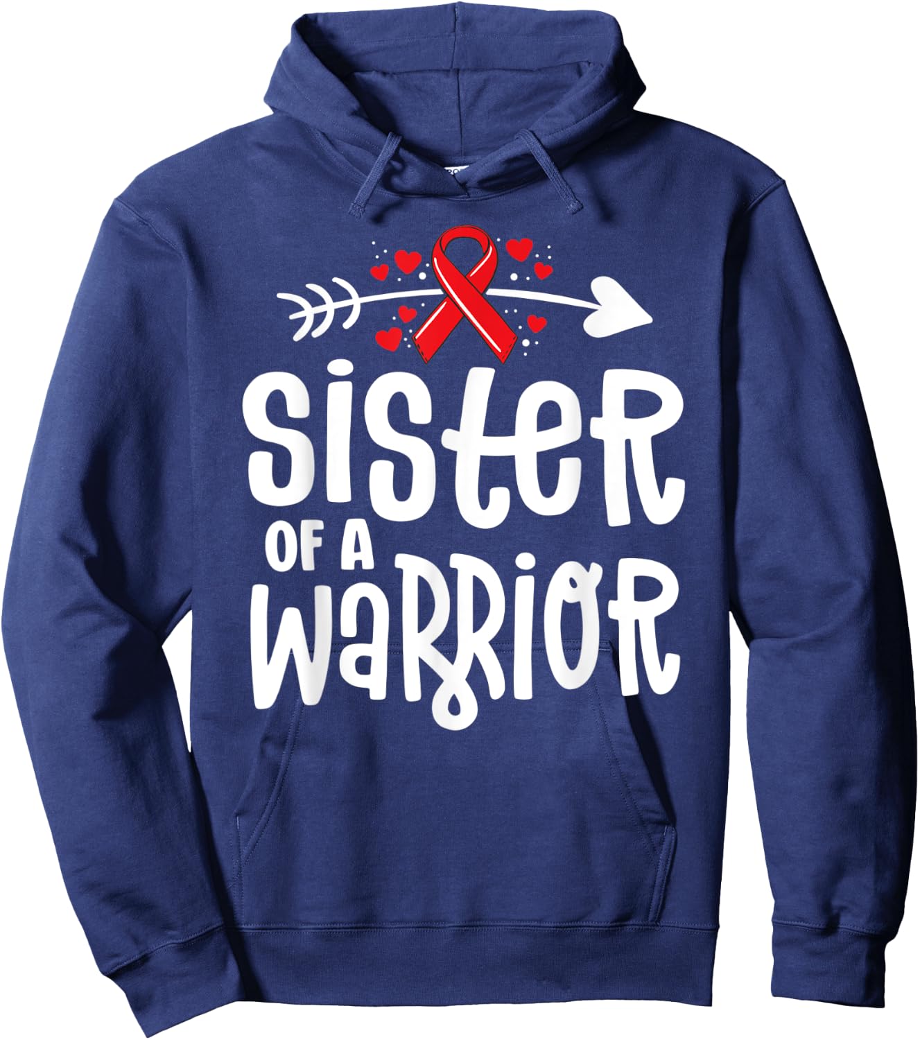 Sister Of A Warrior Family Pulmonary Embolism Awareness Hoodie - Hoodie | Navy