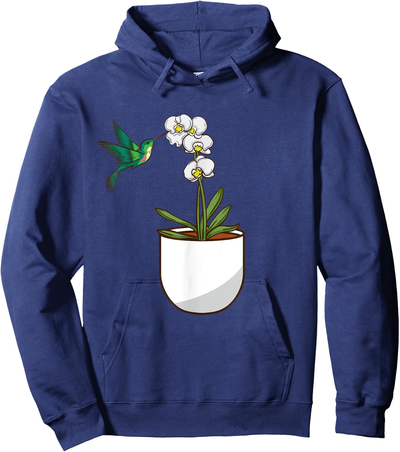 Hummingbird Orchid Flower Lover Women Bird Plants Orchid Hoodie - Hoodie | Navy