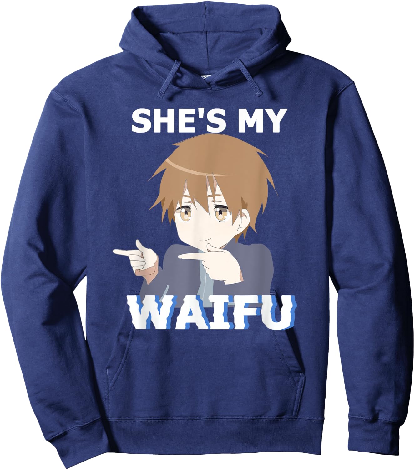 She's my Waifu He's my Husbando Anime Manga Couple Matching Hoodie - Hoodie | Navy
