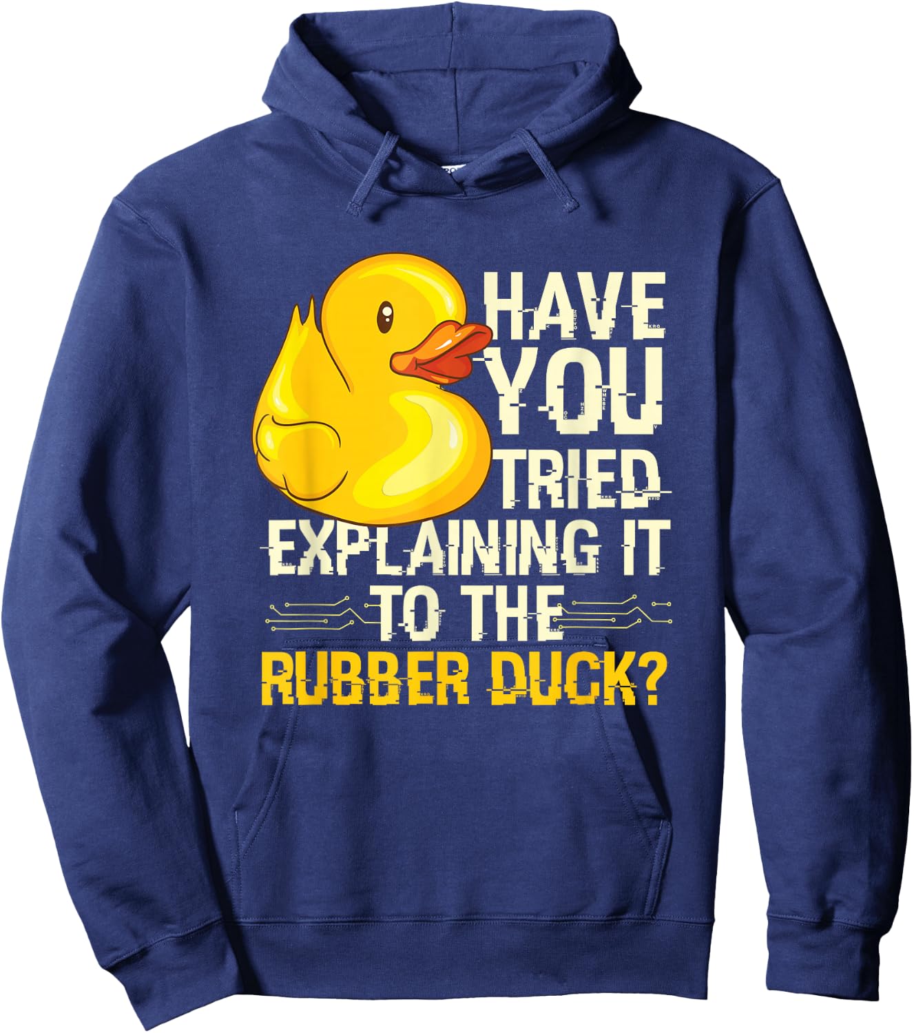 Programmer Designs & Co. by mb. Funny Rubber Duck Debugging - Men's Adults Black Cotton Short Sleeve Classic Fit - Small Hoodie - Hoodie | Navy