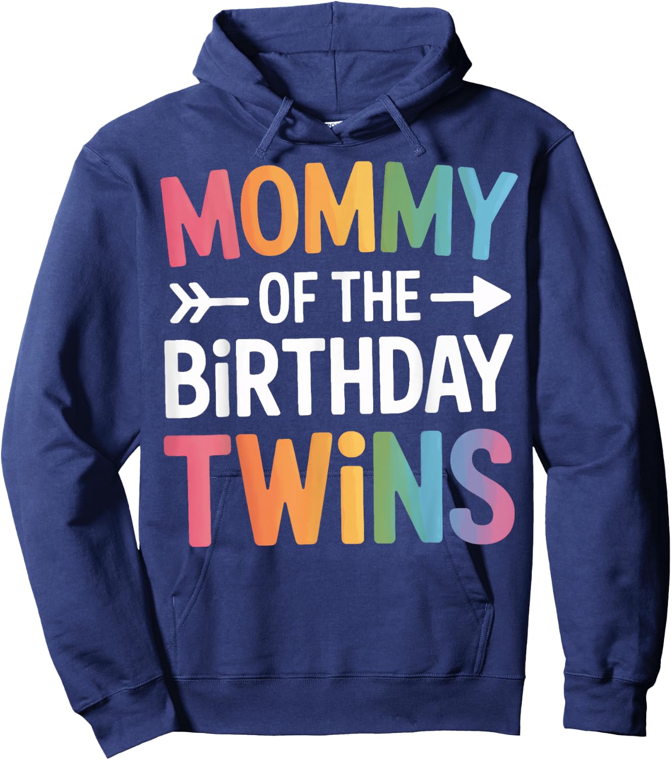 Mommy Of The Birthday Twins Twin Mom Family Matching Hoodie - Hoodie | Navy