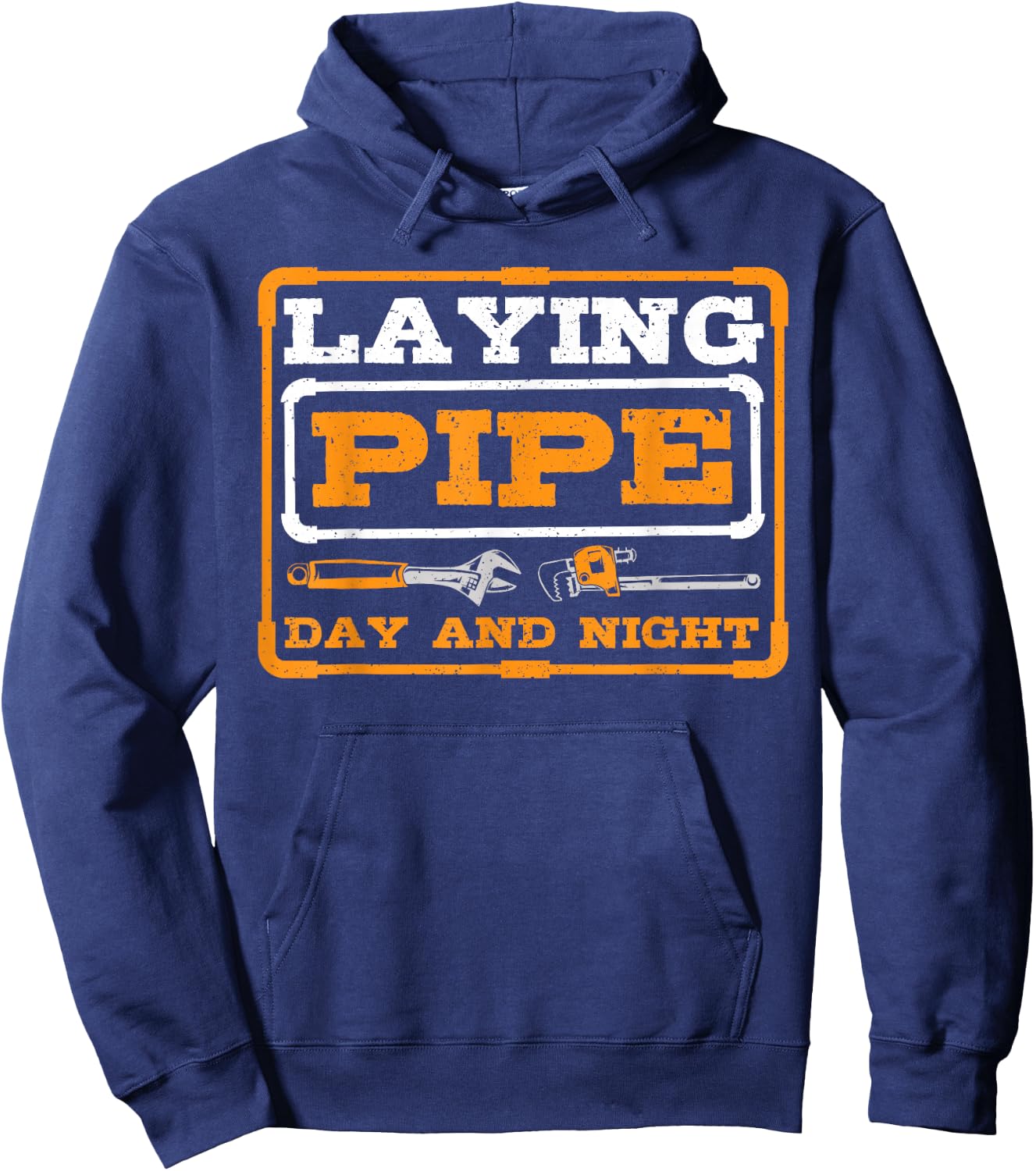 Laying Pipe Day and Night Plumber Plumbing Hoodie - Hoodie | Navy