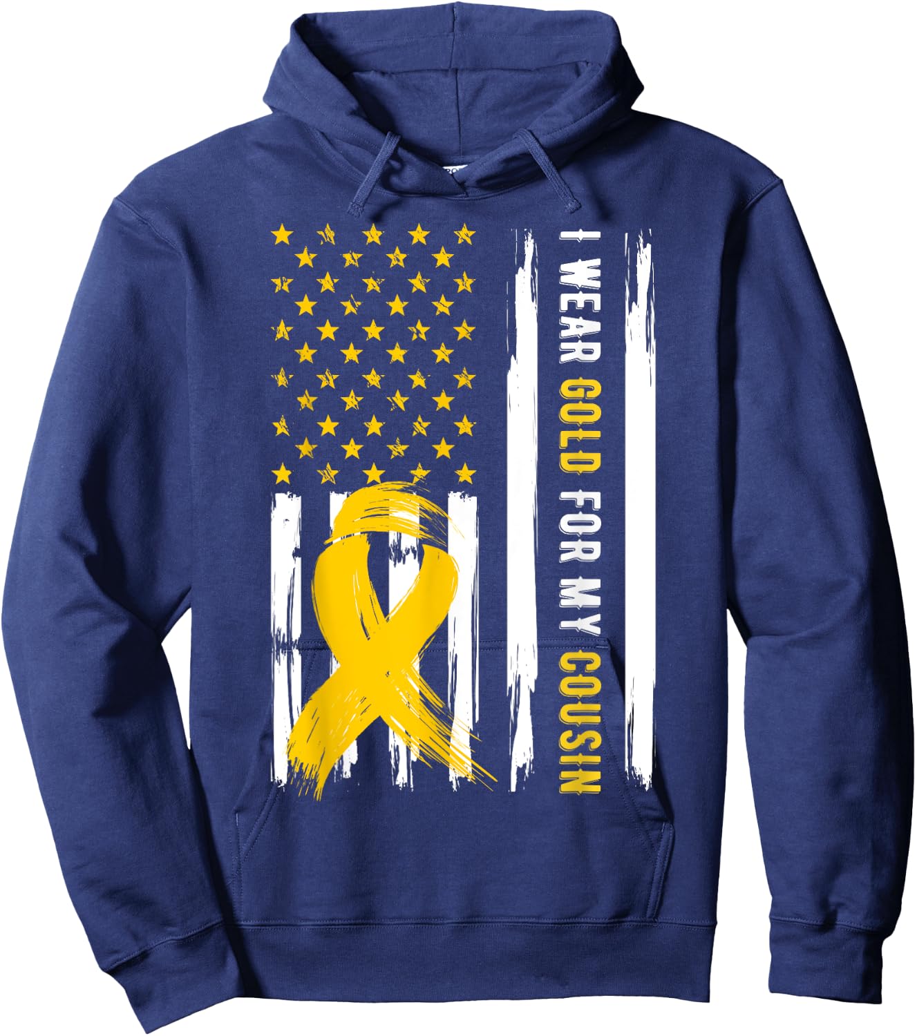 I Wear Gold For My Cousin Childhood Cancer Awareness Hoodie - Hoodie | Navy