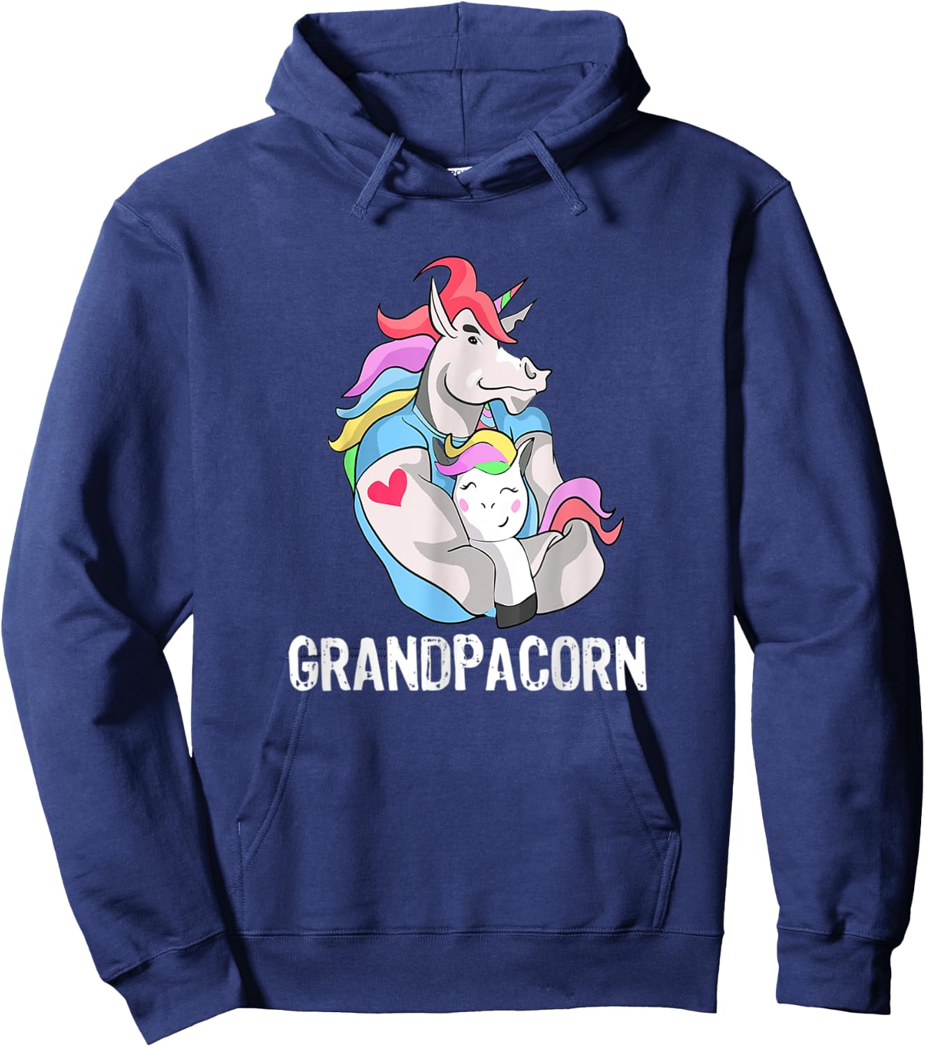Grandpacorn Unicorn Grandpa And Grandson Hoodie - Hoodie | Navy