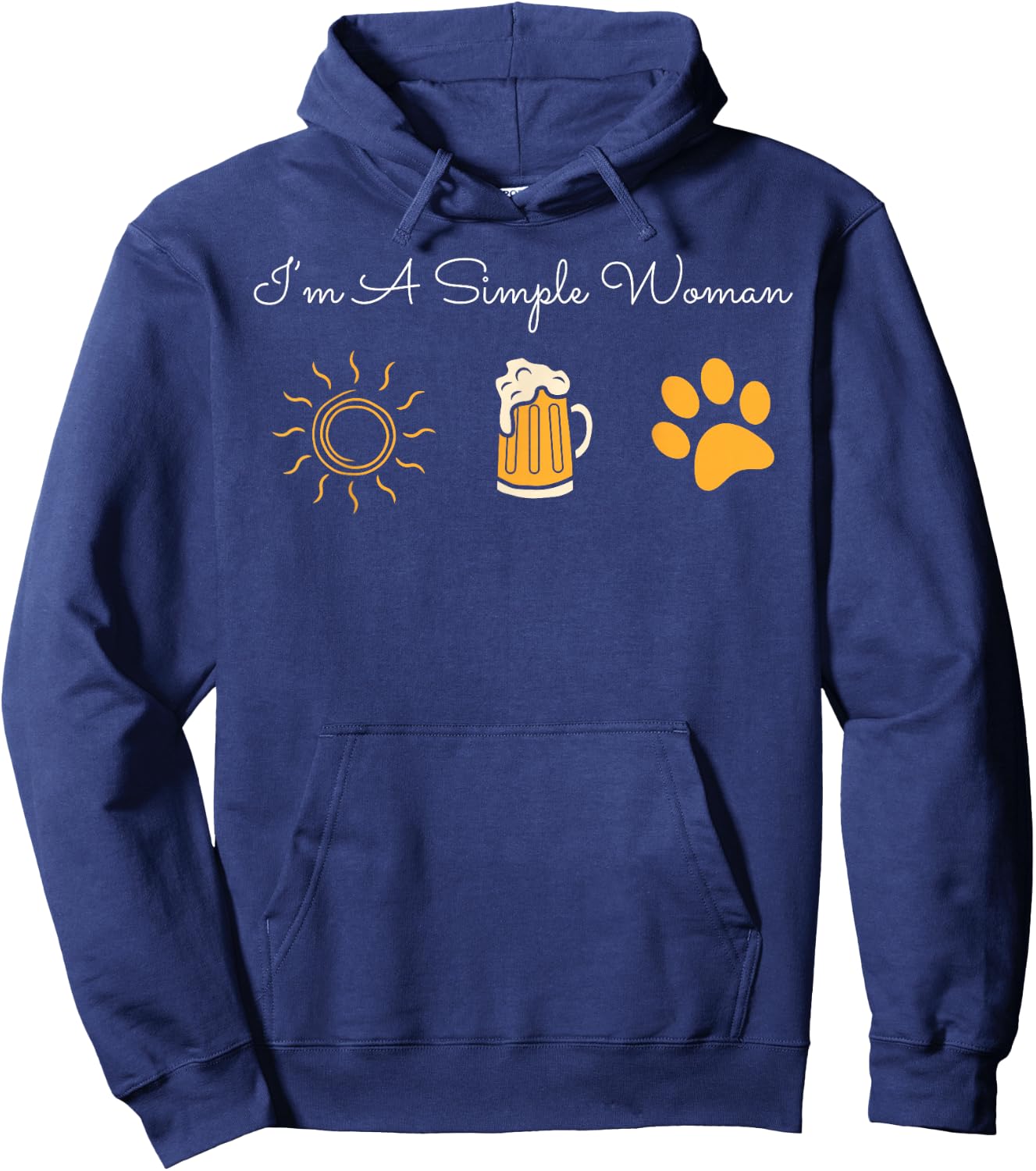 I'm A Simple Woman Sunshine Craft Beer Dog Owner Paw Summer Hoodie - Hoodie | Navy