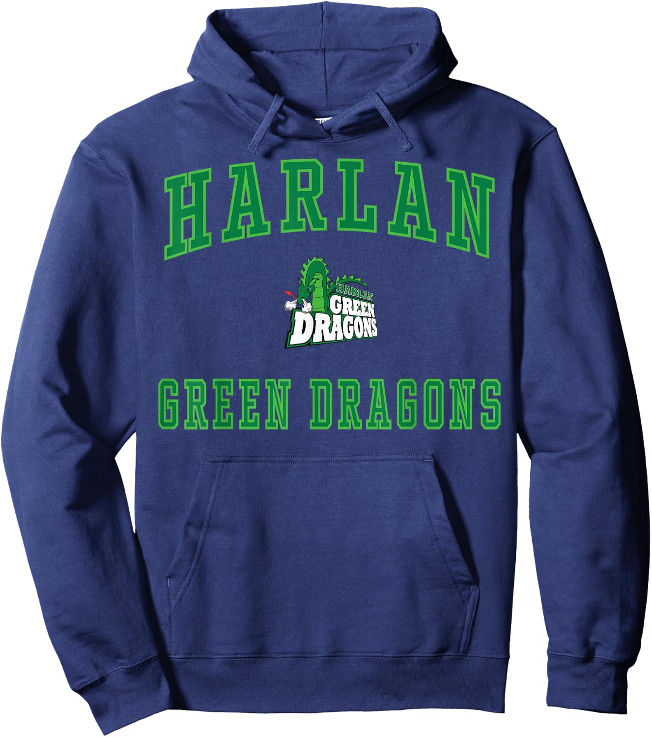 Harlan High School Green Dragons C1 Hoodie - Hoodie | Navy