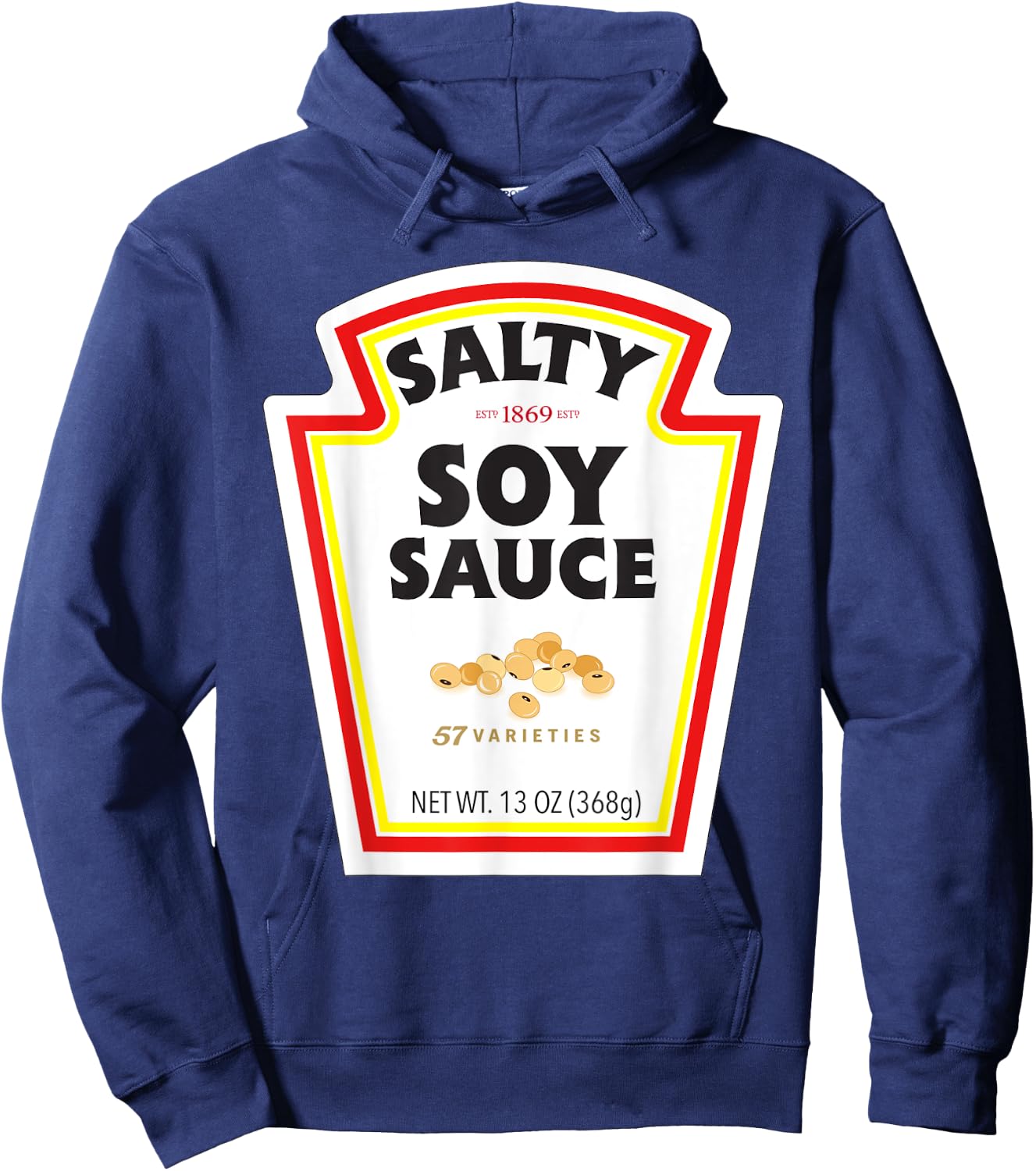 Halloween Matching Costume Salty Soy Sauce Bottle Label Hoodie - Hoodie | Navy