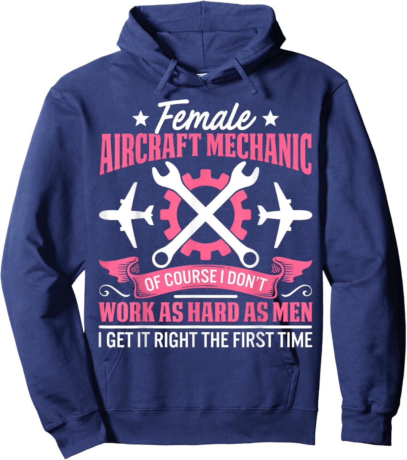 Female Aircraft Mechanic Aviation Mechanic Airplane Mechanic Hoodie - Hoodie | Navy