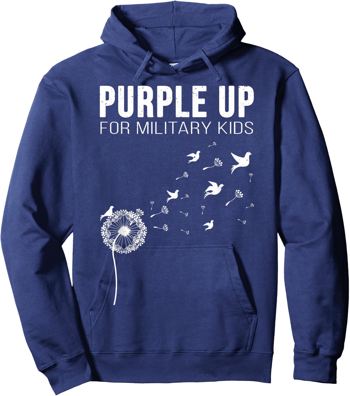 I Purple Up For Military Kids Shirt Soldier Dandelion Hoodie - Hoodie | Navy