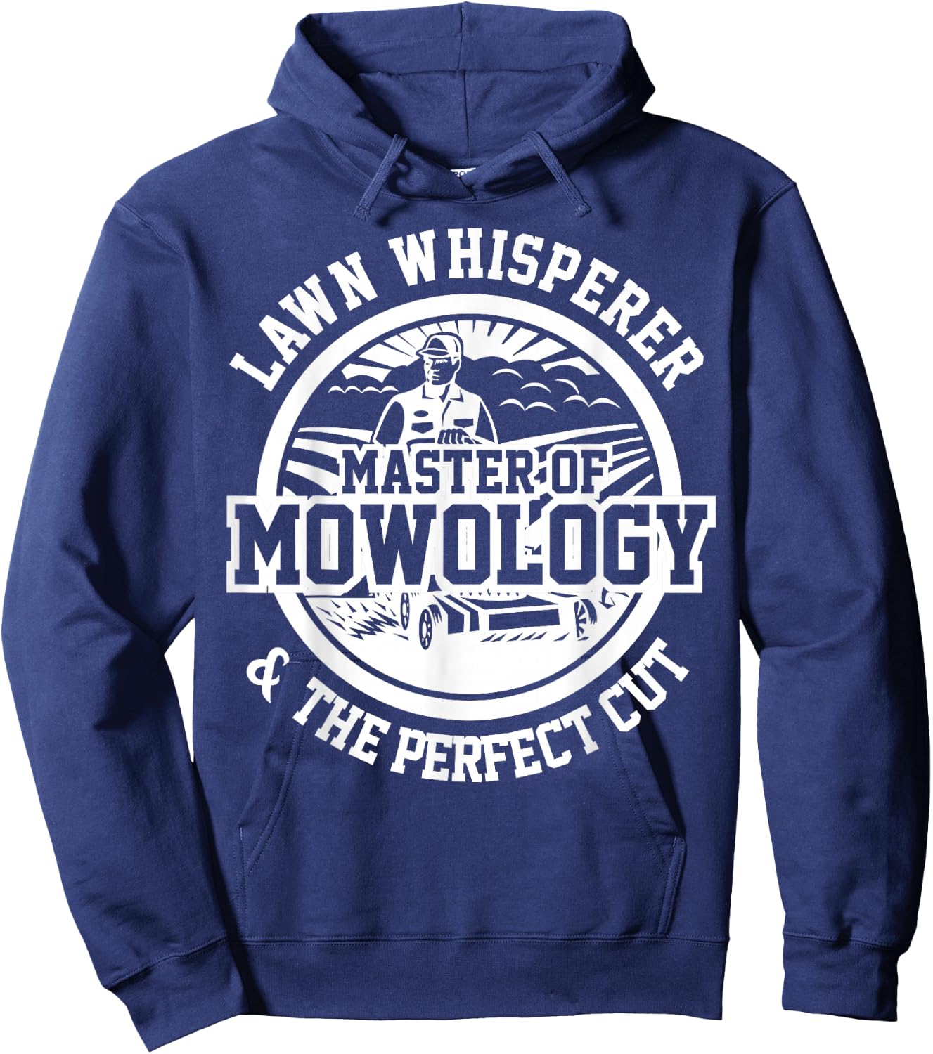 Funny Lawn Mower Lawn Whisperer Mowology Gardening Ras Hoodie - Hoodie | Navy