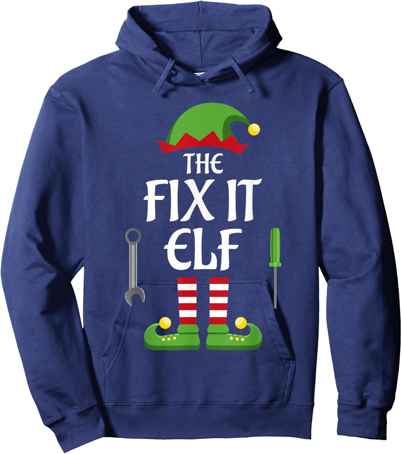 Fix It Elf Family Matching Group Christmas Hoodie - Hoodie | Navy