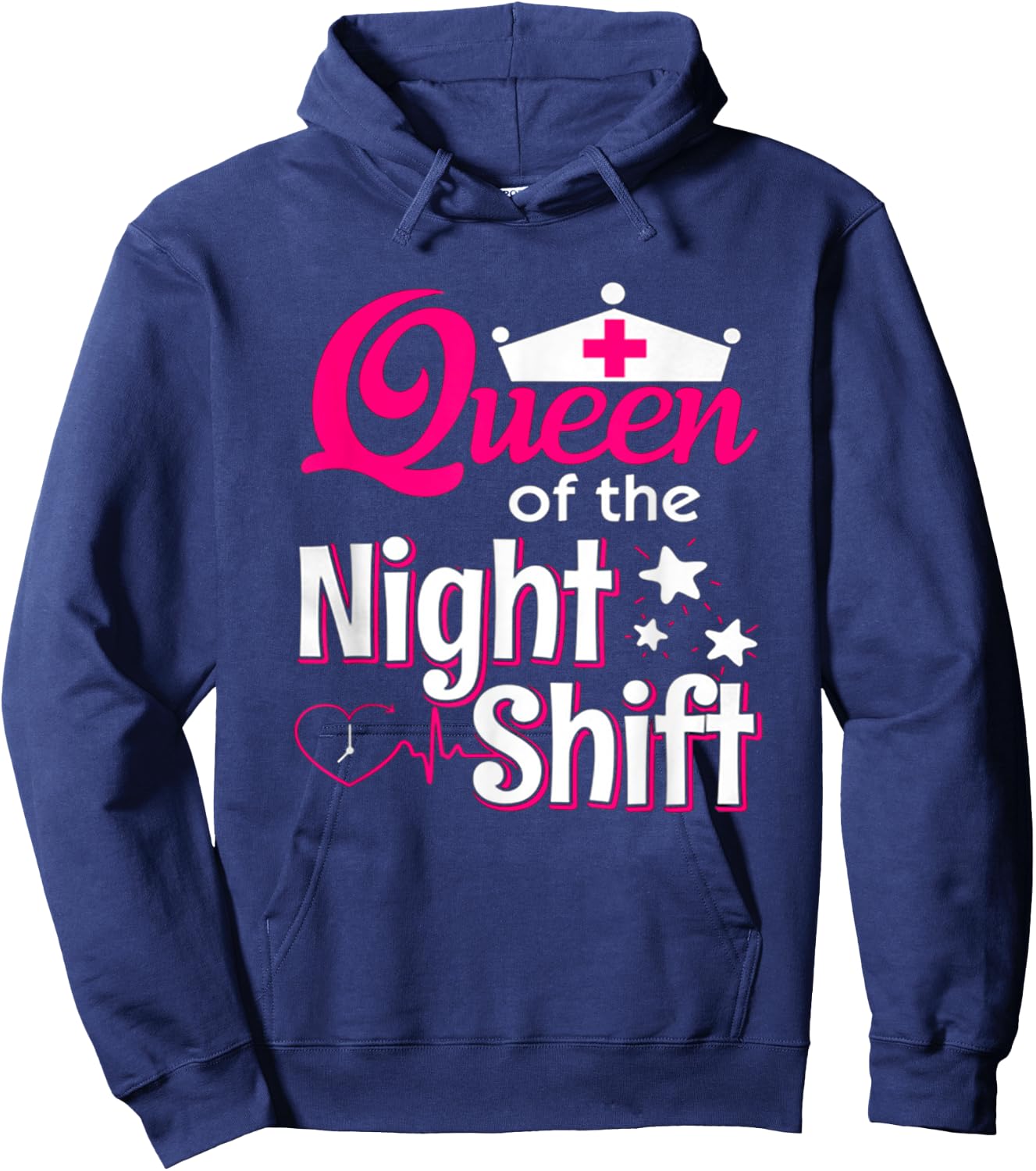 Hot Trend Shirt Queen Of The Night Shift Nurse Hoodie - Hoodie | Navy