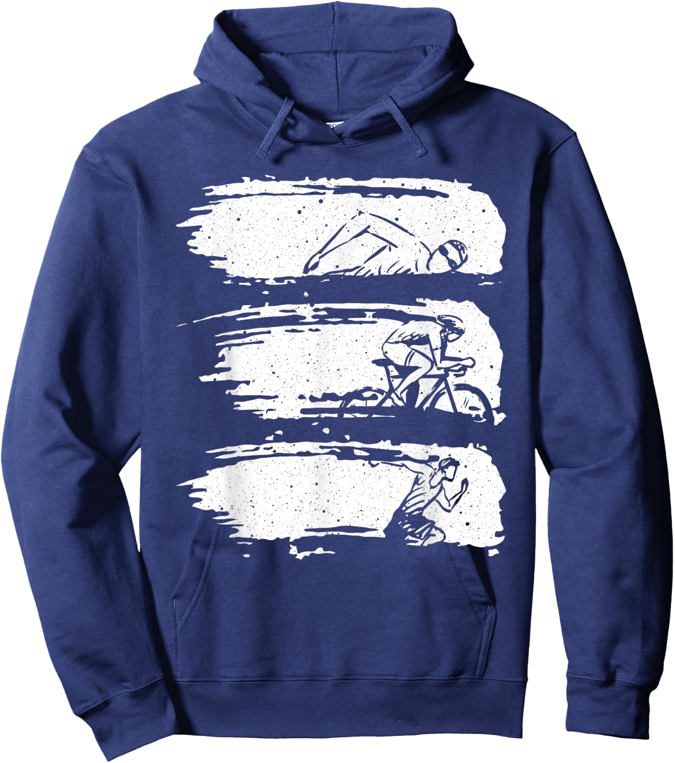 Funny Triathlon Swim Bike Run Design Men Women Triathletes Hoodie - Hoodie | Navy