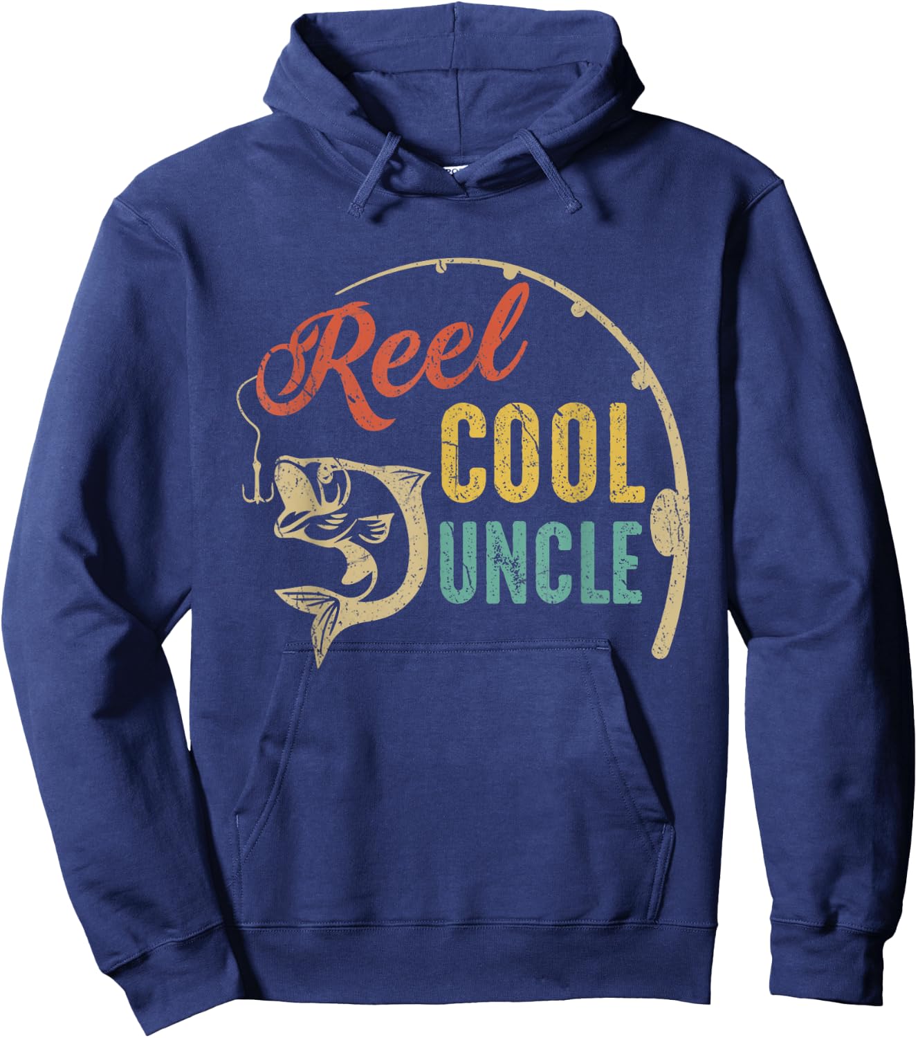 Fathers Day Shirt Vintage Fishing Reel Cool Uncle Hoodie - Hoodie | Navy