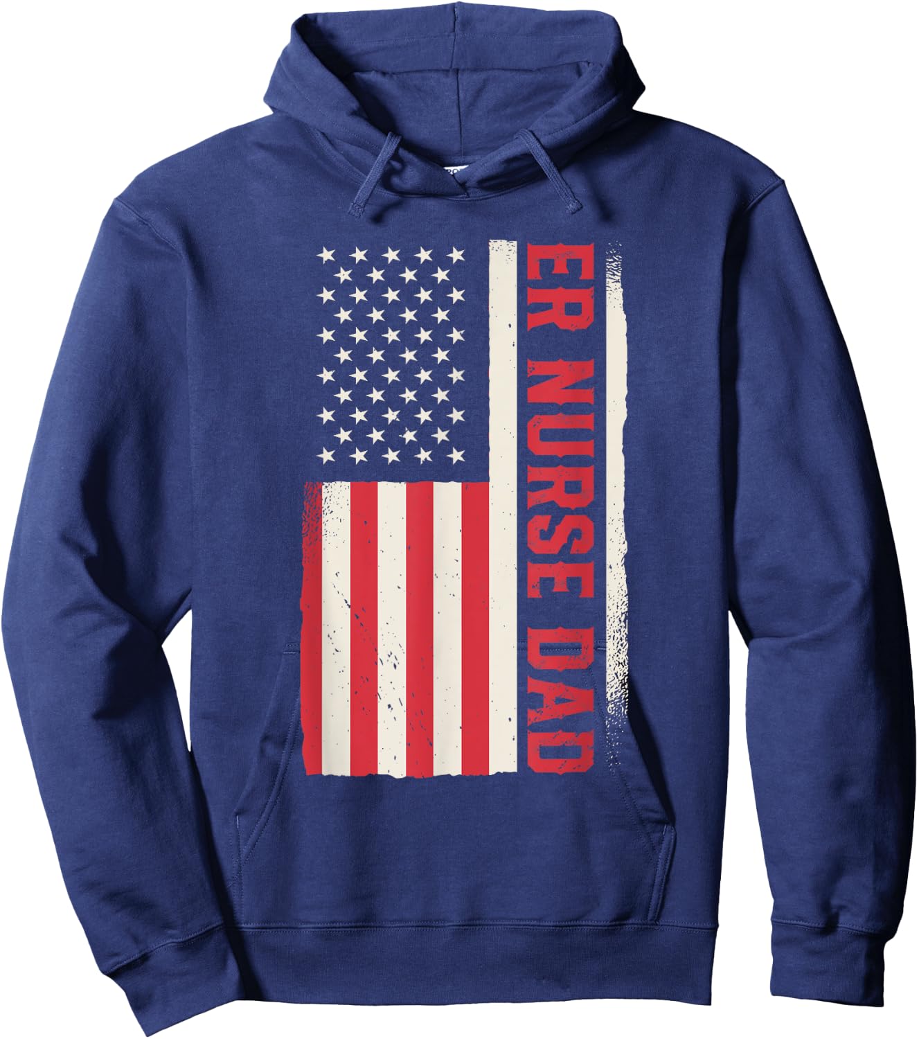 Patriotic Nursing Hospital Emergency Room ER Nurse Dad Men Hoodie - Hoodie | Navy