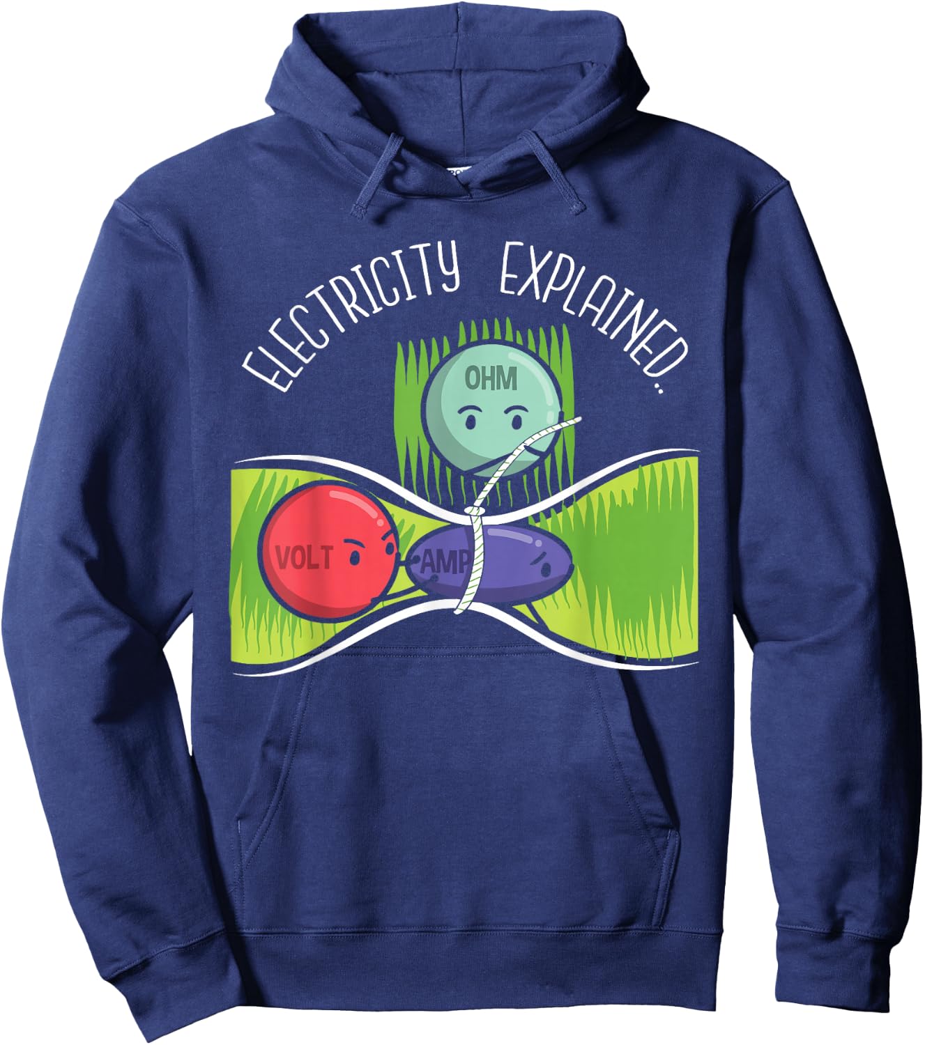 Electrical installer Electricity explains electrician Hoodie - Hoodie | Navy