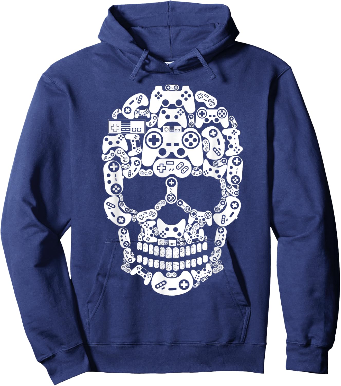 Halloween Skeleton skull Gamer boys men controller Gaming Hoodie - Hoodie | Navy