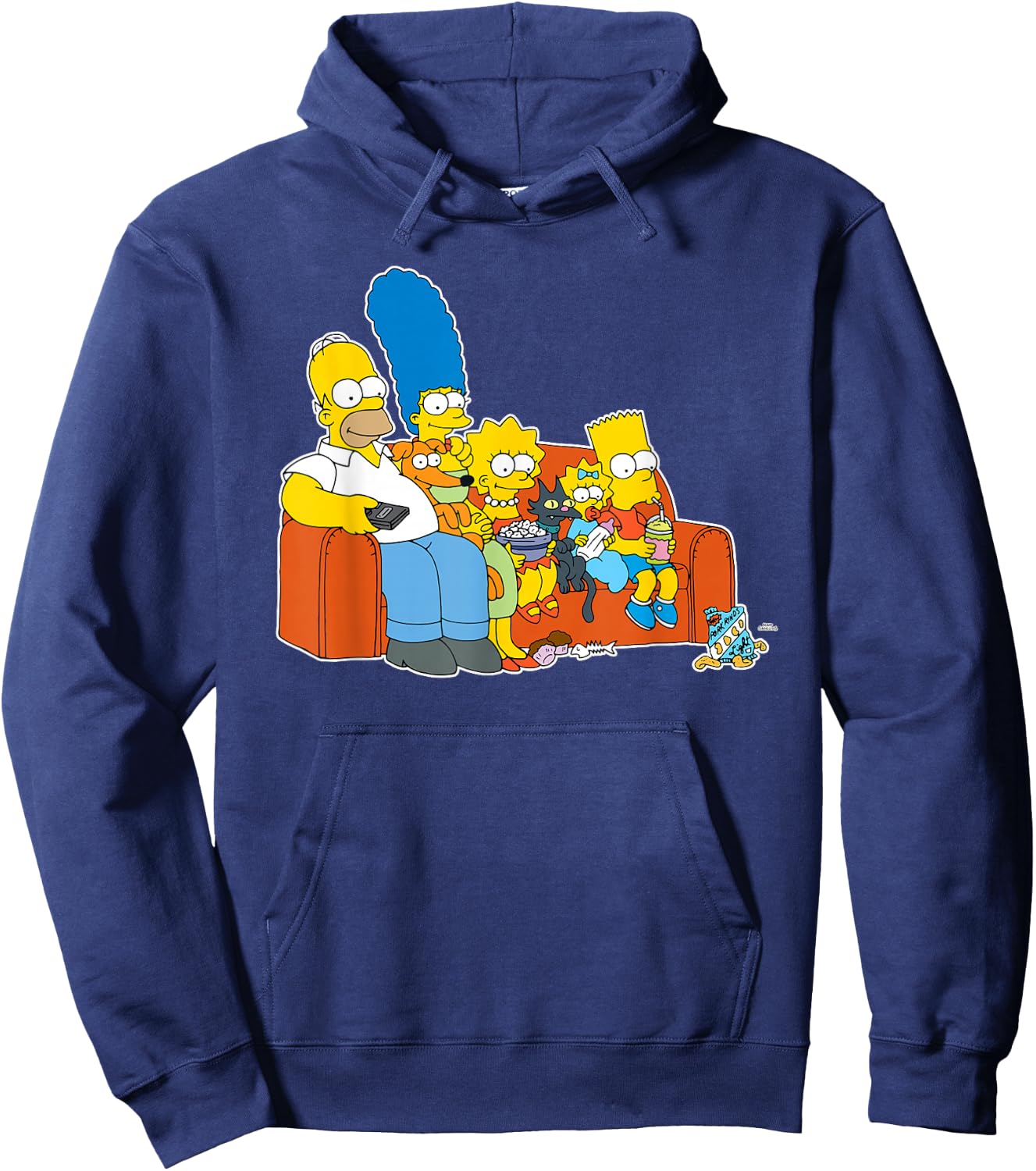 The Simpsons Homer Marge Maggie Bart Lisa Simpson Couch Hoodie - Hoodie | Navy