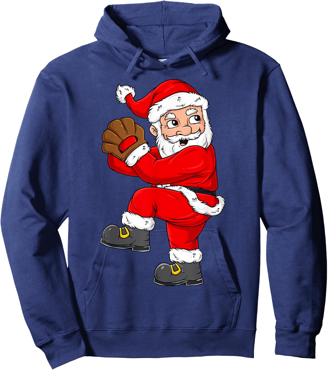 Christmas Santa Claus Baseball Pitcher Boys Kids Teens Xmas Hoodie - Hoodie | Navy