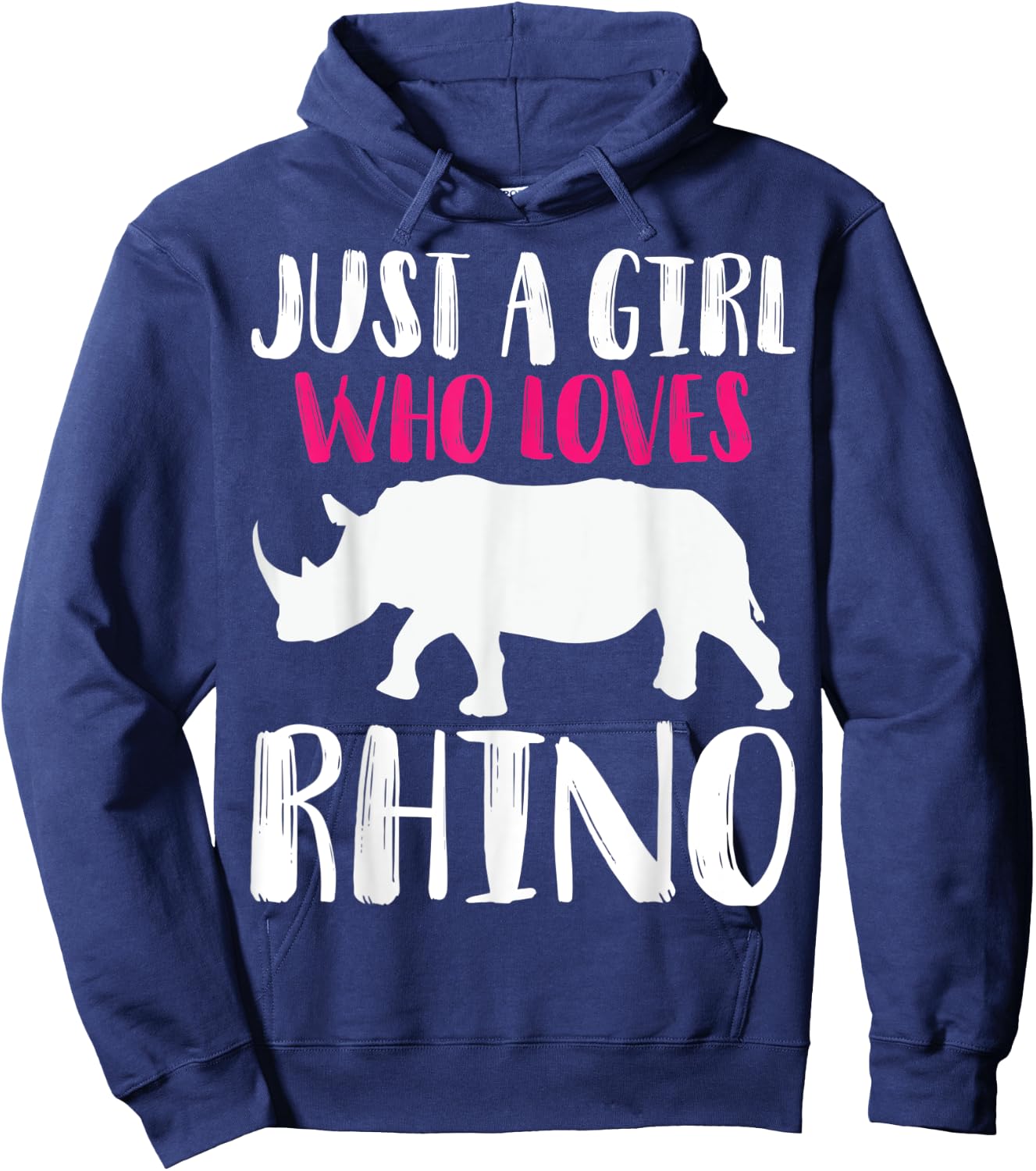 Just A Girl Who Loves Rhino Funny Animal Lover Zoo Jungle Hoodie - Hoodie | Navy