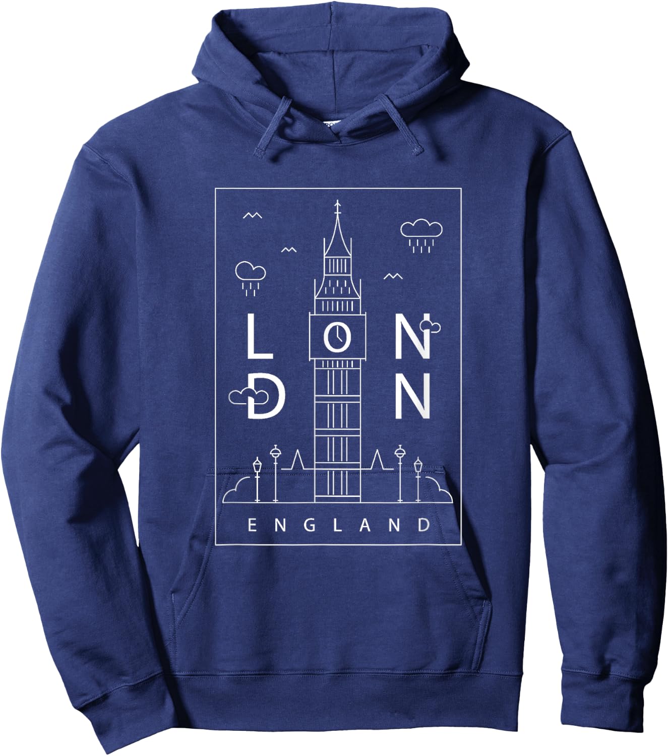 London England UK Skyline UK Vintage Hoodie - Hoodie | Navy