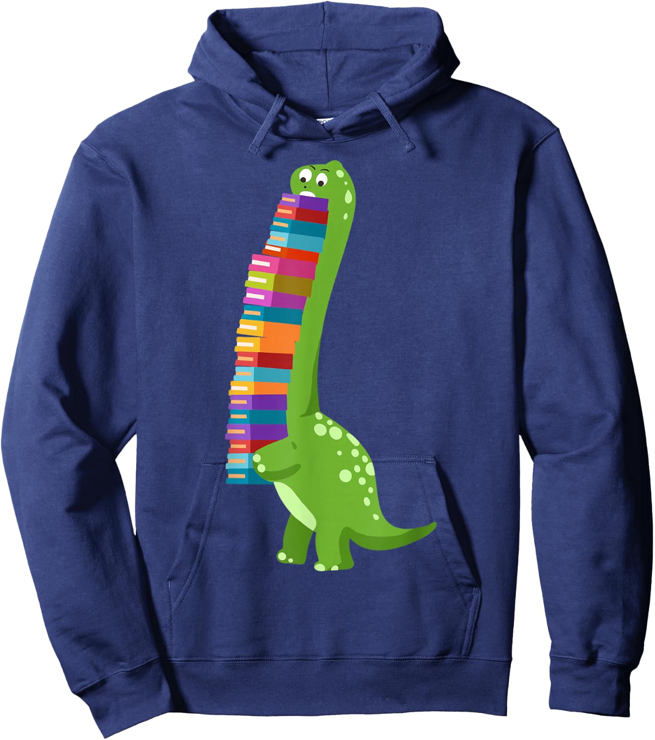 Teachersaurus Dinosaur Teacher Shirt Dino Reading Book Hoodie - Hoodie | Navy