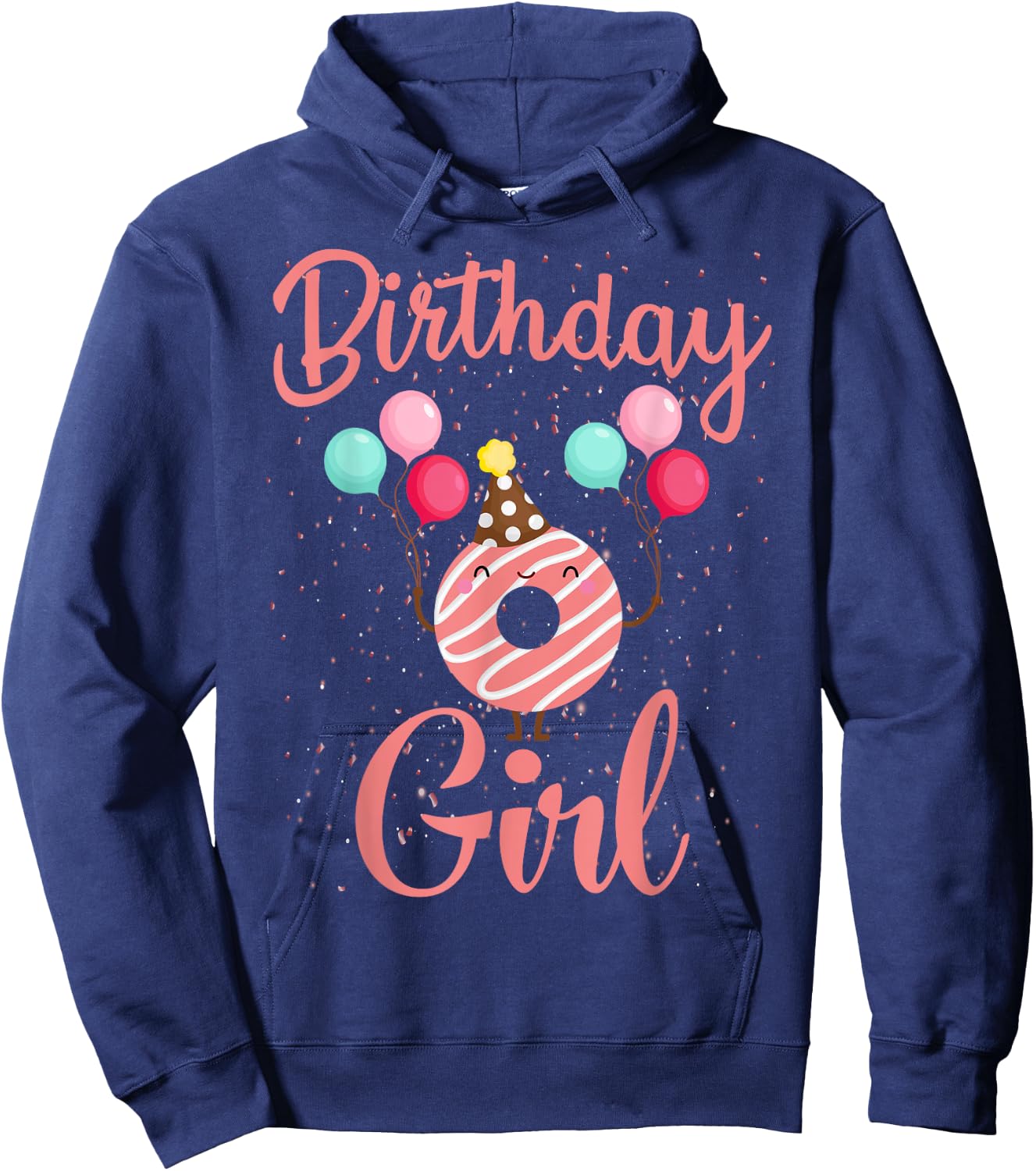 Birthday Girl Donut-Funny Matching Birthday Girl Party Hoodie - Hoodie | Navy