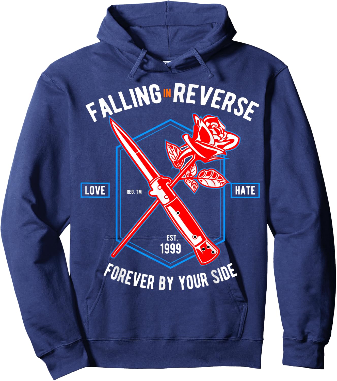Falling In Reverse Vintage 90s T Shirt Forever By Your Side Hoodie - Hoodie | Navy