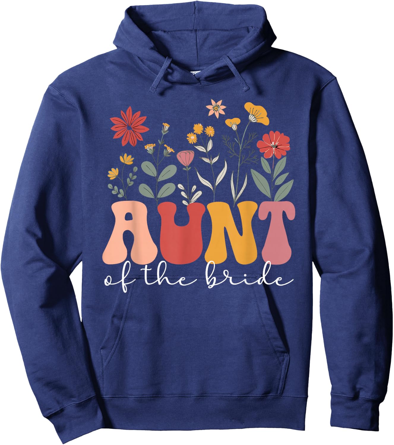Aunt of The Bride Aunt Groovy Auntie of The Bride Hoodie - Hoodie | Navy