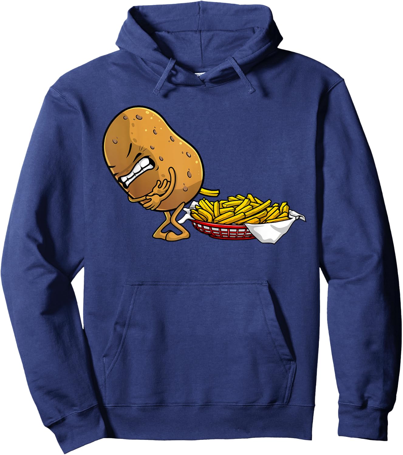 Funny French Fries Designs Women Potato Food Eaters Small Hoodie - Hoodie | Navy