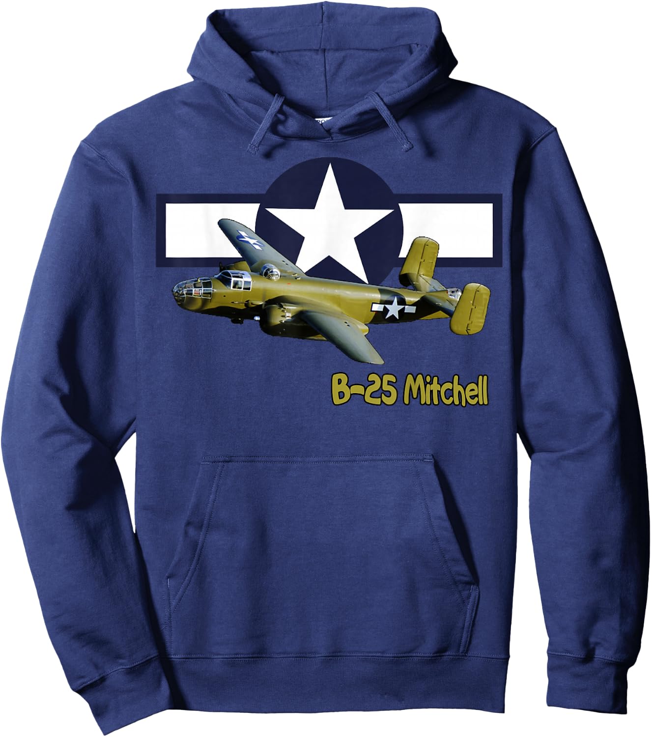 WW2 American B25J Mitchell Bomber Warplane Wings Wargamers Hoodie - Hoodie | Navy