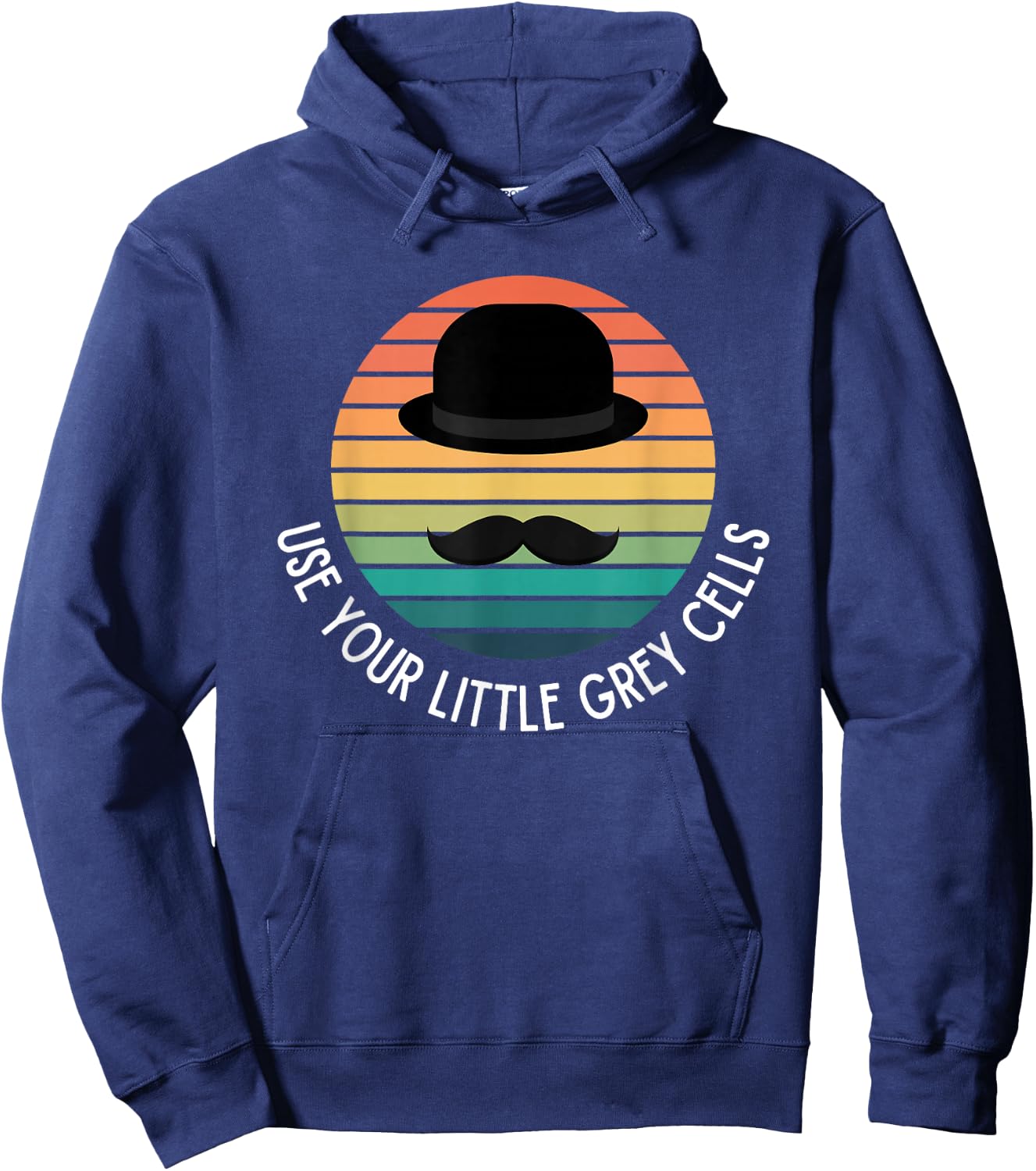 ELDA DESIGN Poirot Use Your Little Grey Cells - -Kids, Black, Small Hoodie - Hoodie | Navy