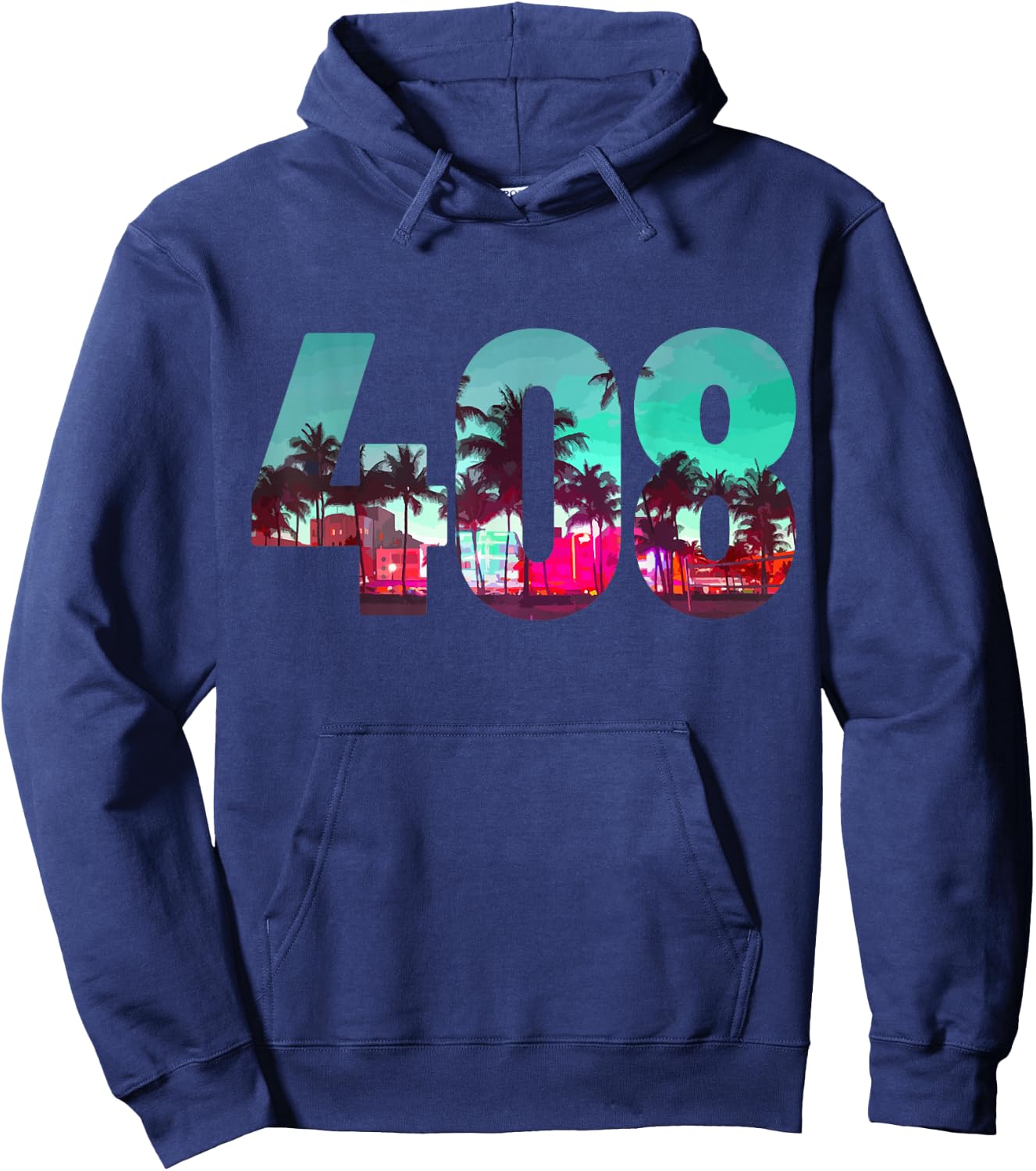 San Jose California Area Code 408 Vintage Retro Hoodie - Hoodie | Navy