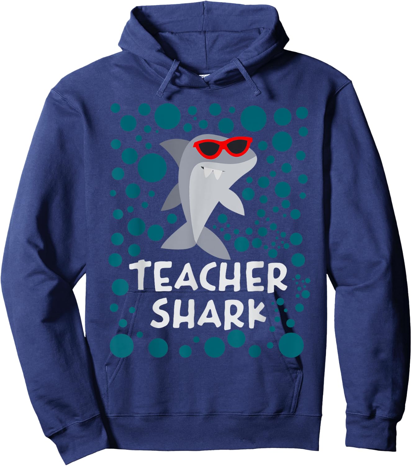 Funny Teacher Shark Women Kids Hoodie - Hoodie | Navy