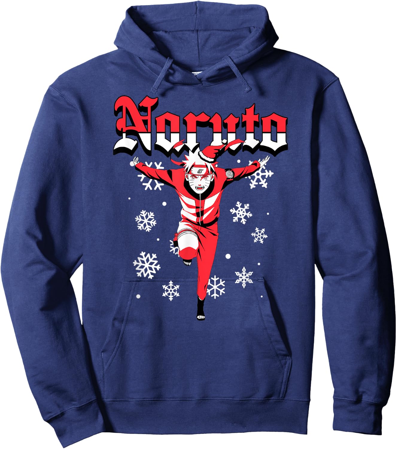 Naruto Shippuden Naruto Christmas Ninja Snowflakes Anime Hoodie - Hoodie | Navy