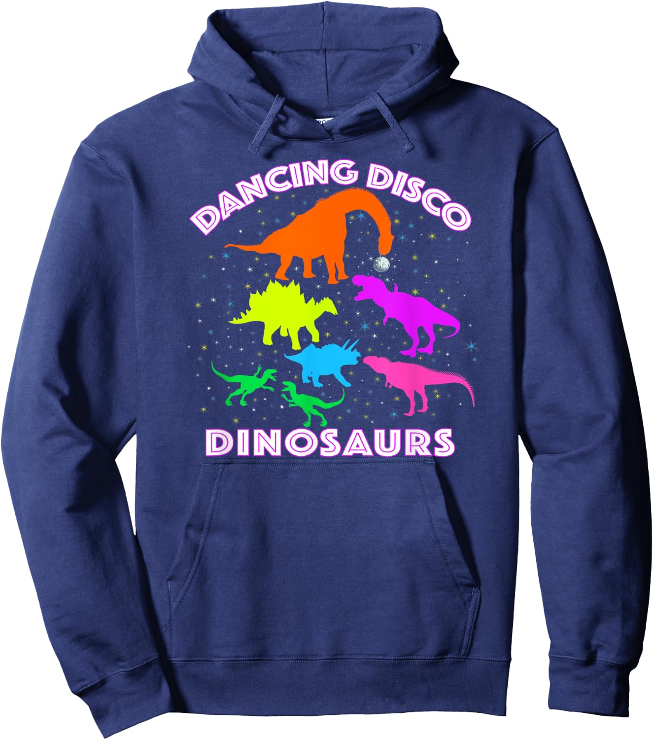 Disco Dancing Dinosaurs Prove Awesome Teacher Present Idea Women Kids Hoodie - Hoodie | Navy