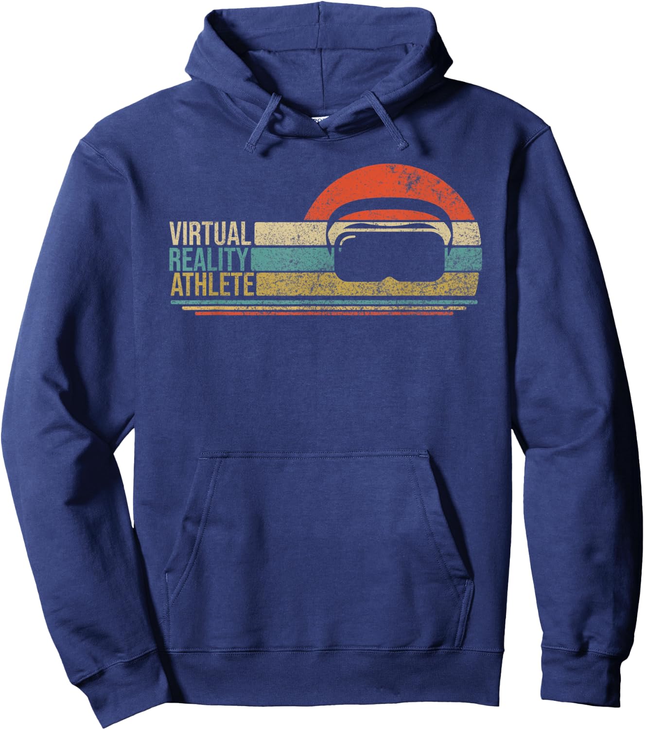 Virtual Reality Athlete VR Vintage Retro Video Gamer Gaming Hoodie - Hoodie | Navy